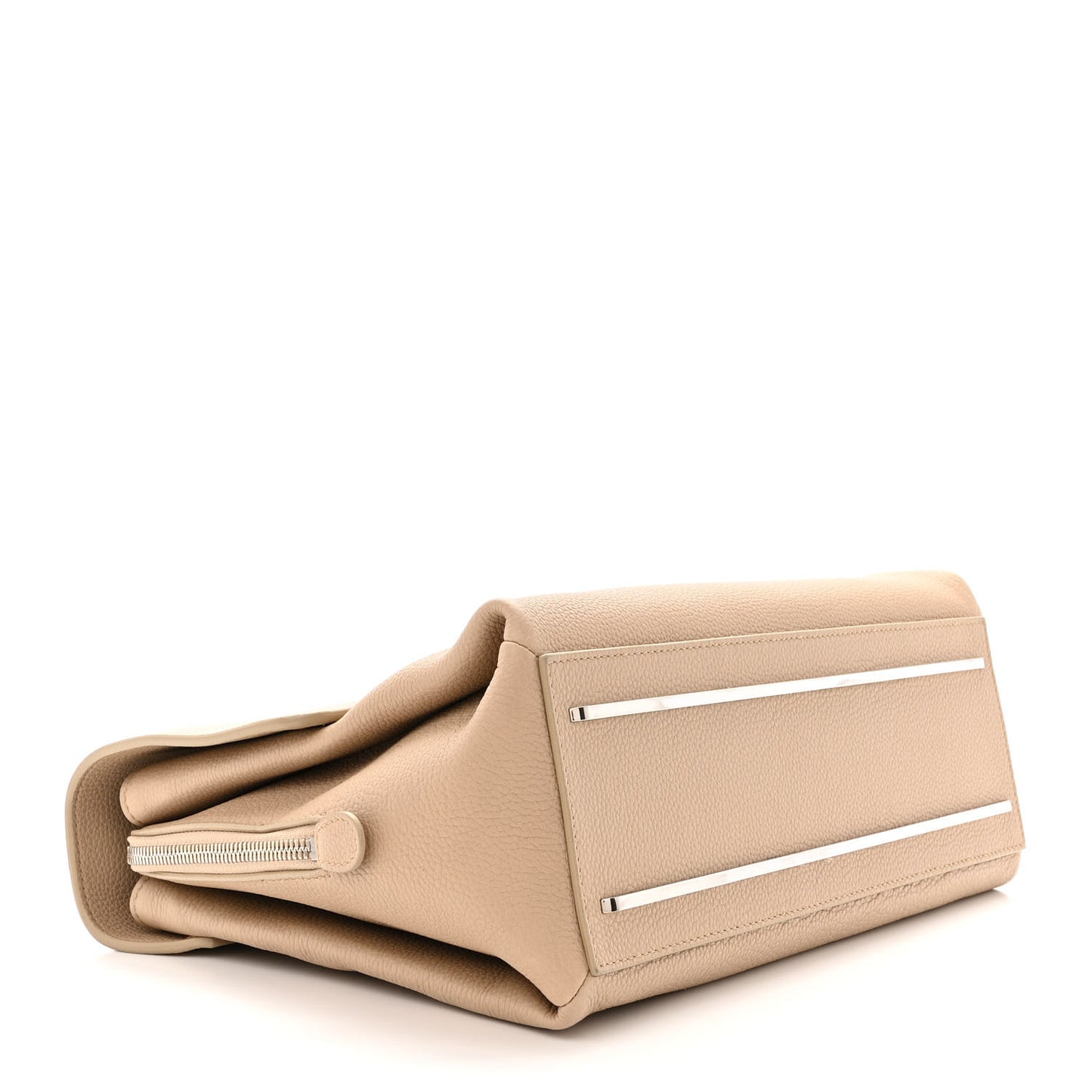 Grained Calfskin Le Dix Small Soft Cartable Beige Seigle