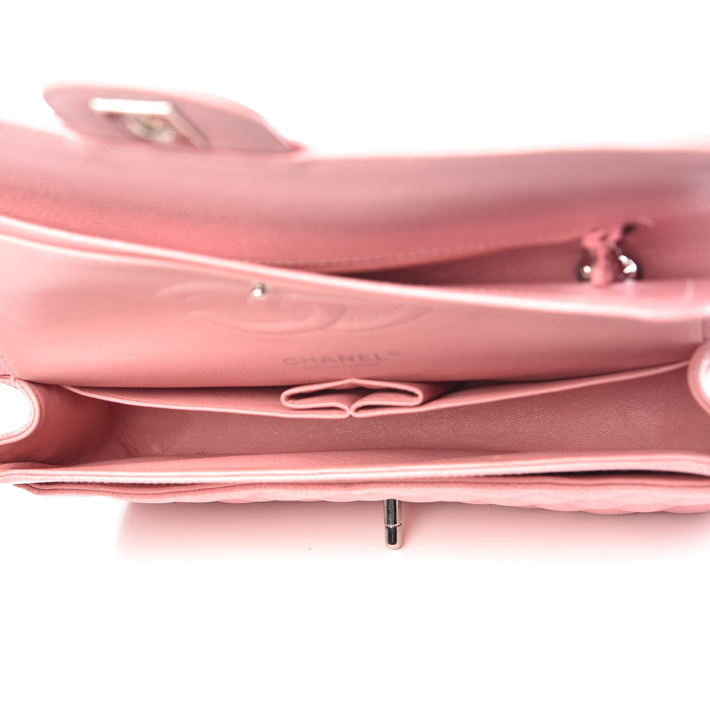 Caviar Quilted Medium Double Flap Pink