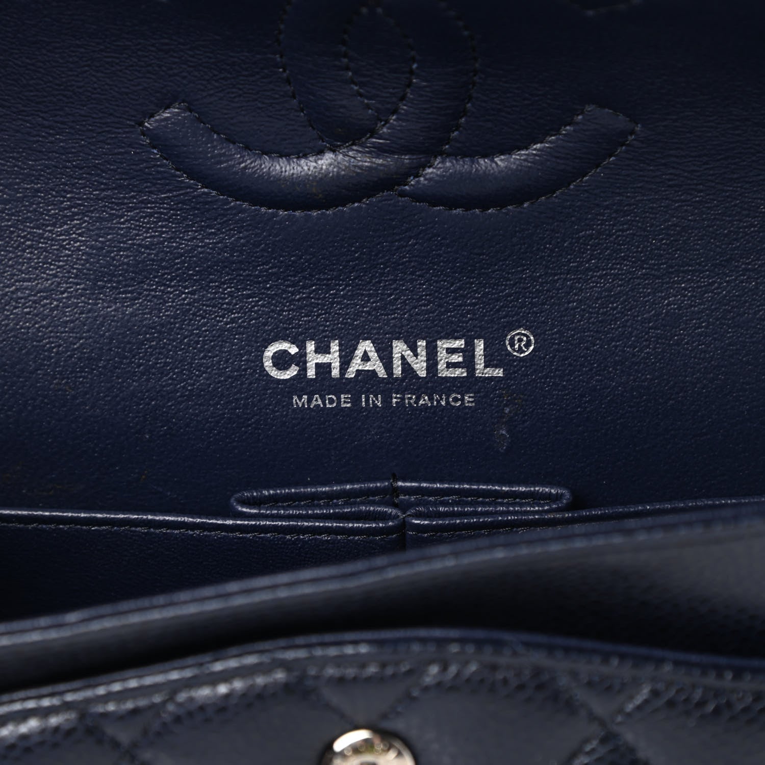 Chanel Caviar Quilted Medium Double Flap Navy 6 of 12