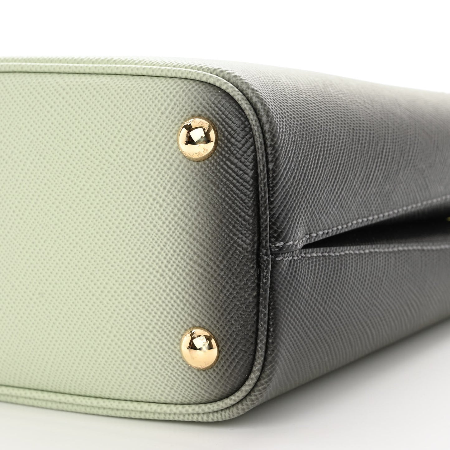 Saffiano Cuir Small Panier Bucket Bag Acqua Sfumato