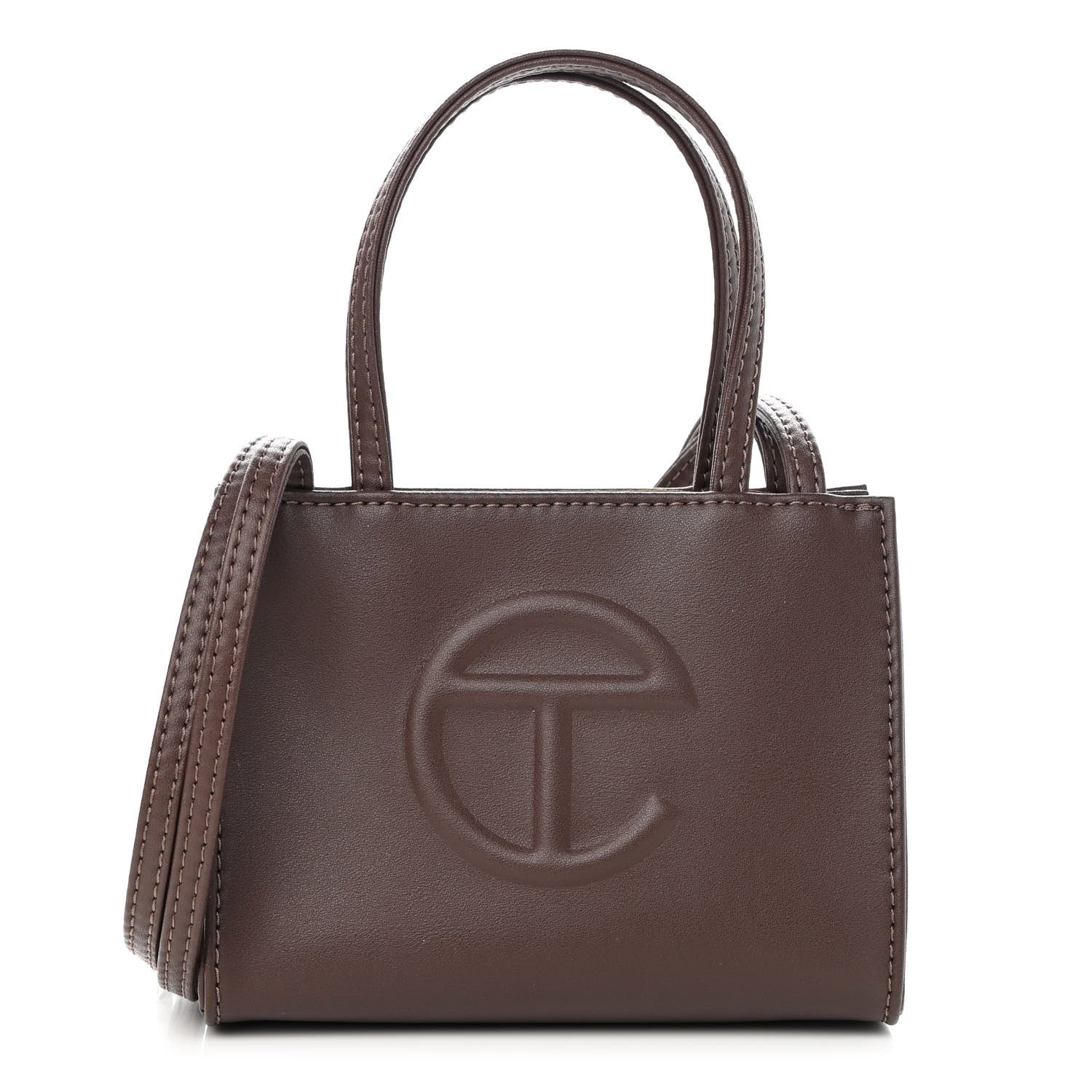 Telfar Vegan Leather Small Shopping Bag Chocolate 1 of 11