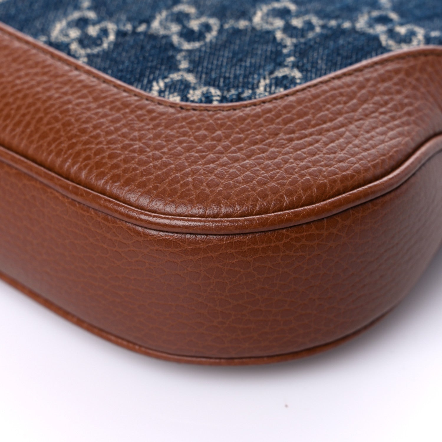 Gucci New Denim GG Monogram Calfskin Small Jackie 1961 Hobo Blue Tea Cuir 8 of 12