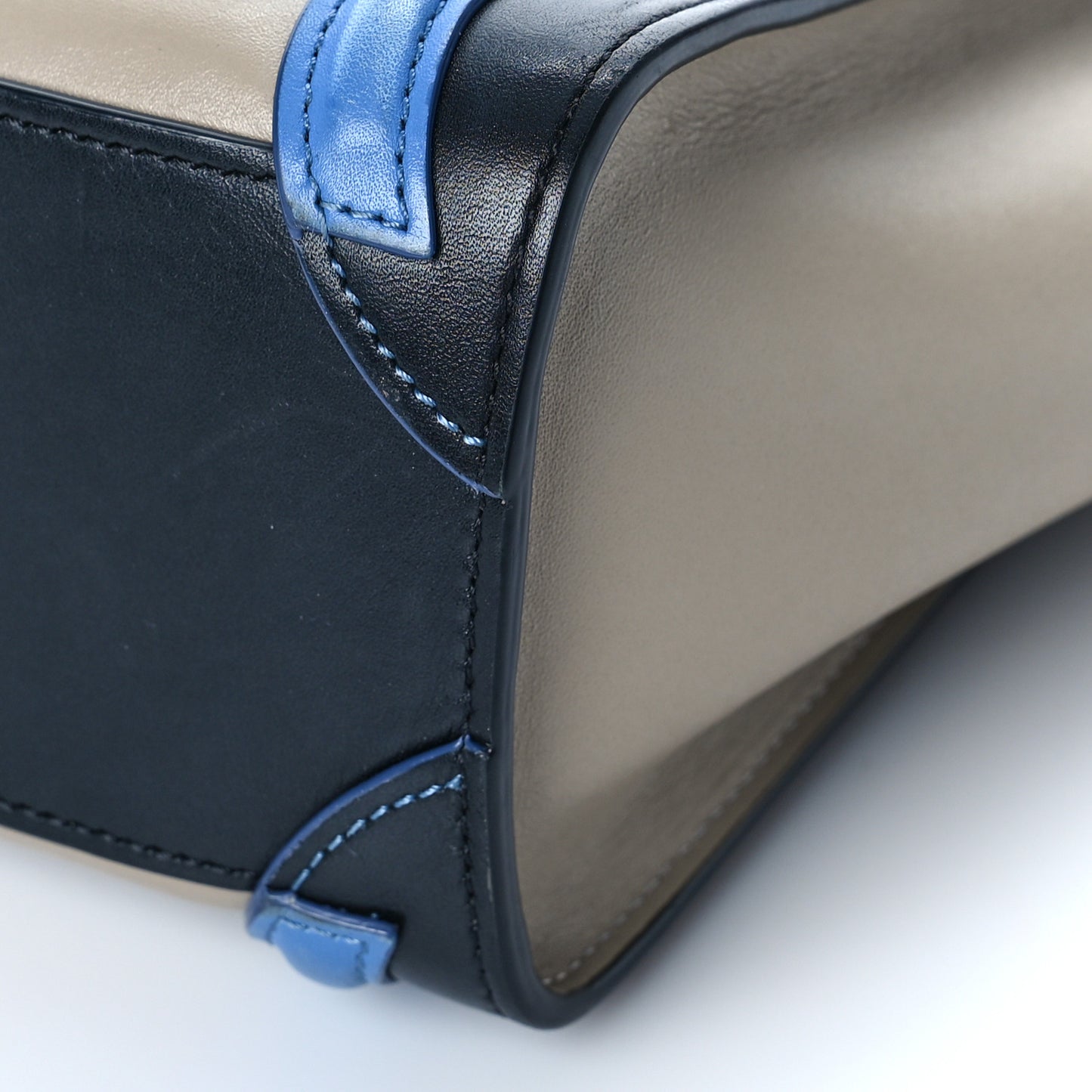 Shiny Smooth Calfskin Tri-color Nano Luggage Quartz