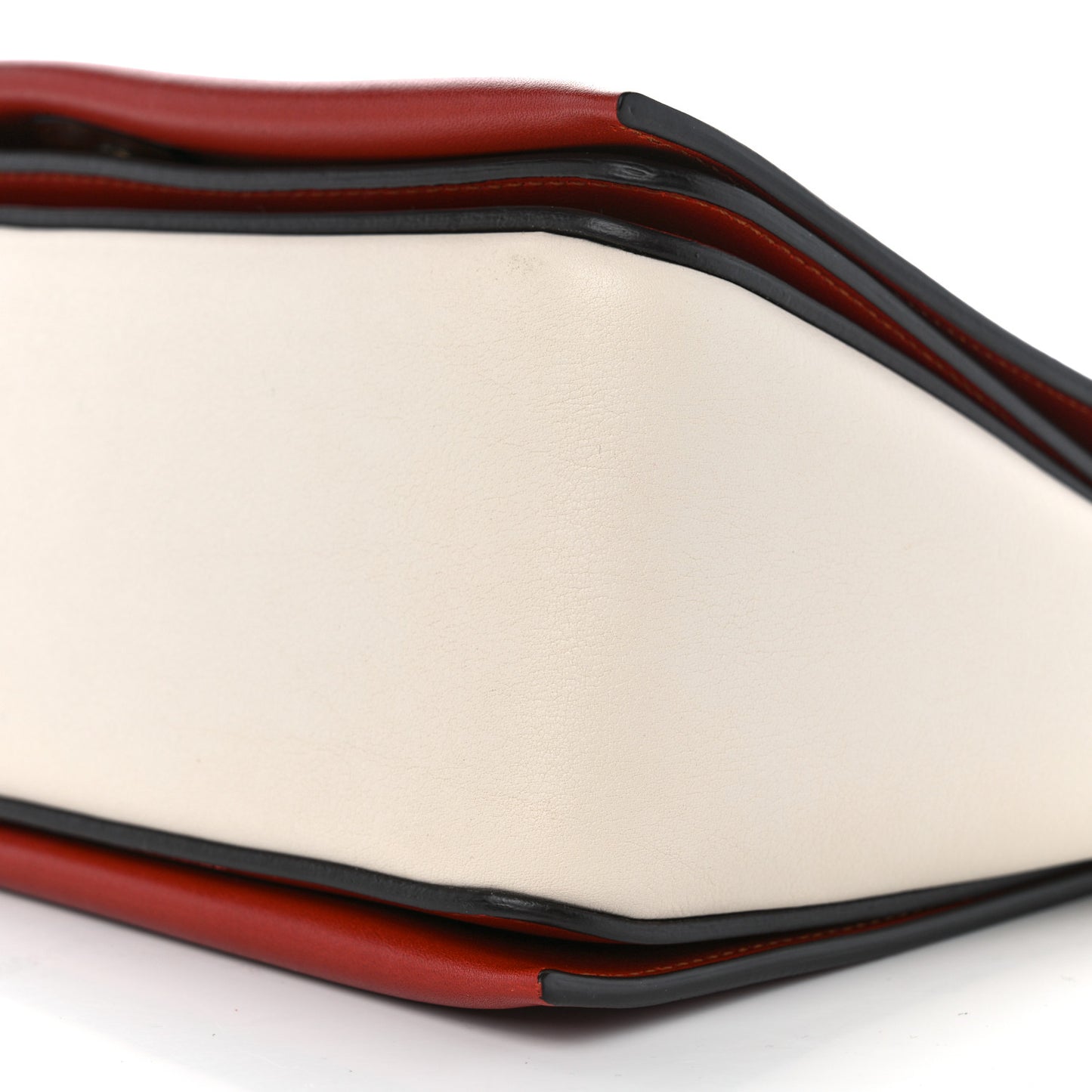 Shiny Smooth Calfskin Medium Frame Shoulder Bag Maple White