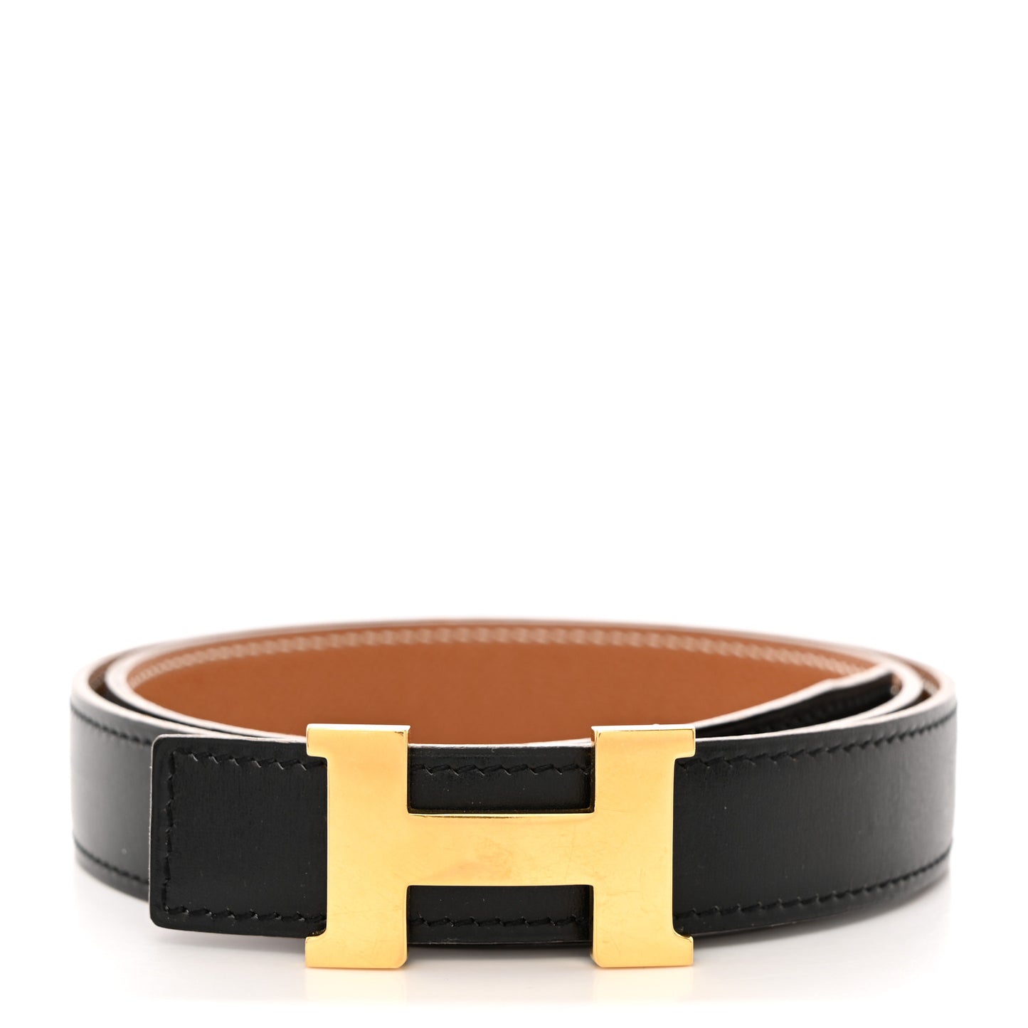 Box Courchevel 32mm Constance H Belt 75 75 30 Black Gold