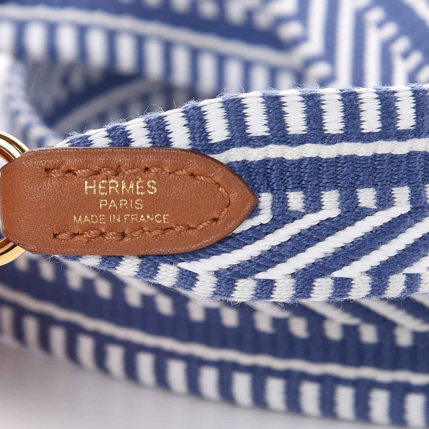 Toile Swift 25mm Sangle Cavale Shoulder Strap Ecru Bleu Brighton Gold