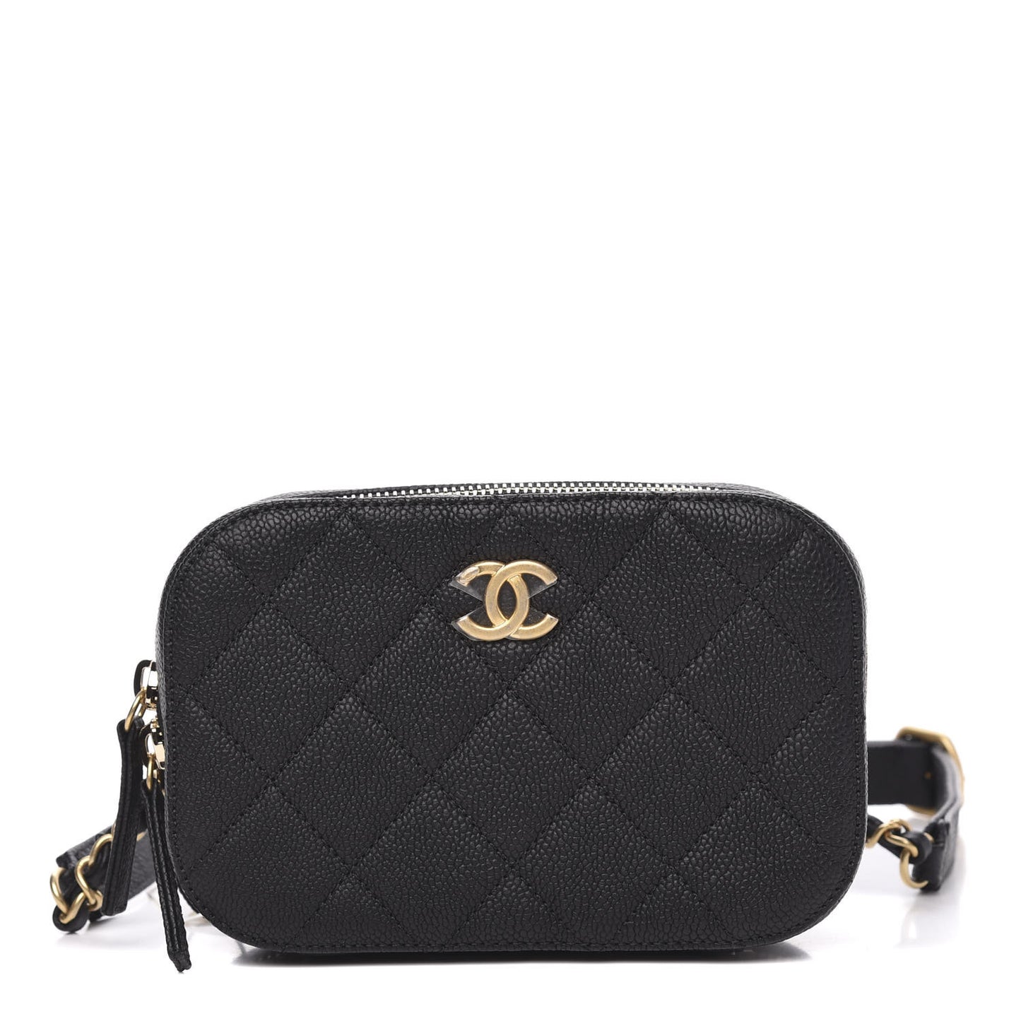 Caviar Quilted Waist Bag Black