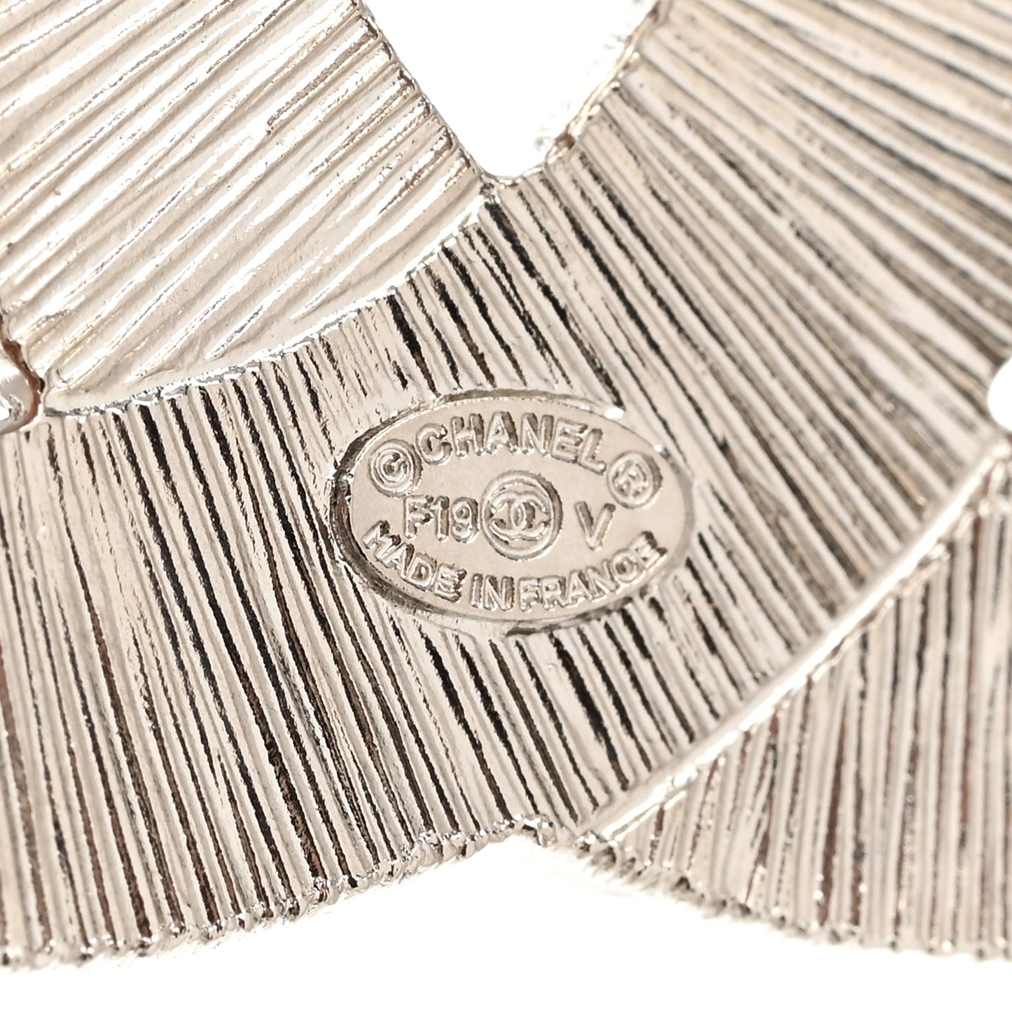 Baguette Crystal CC Brooch Silver