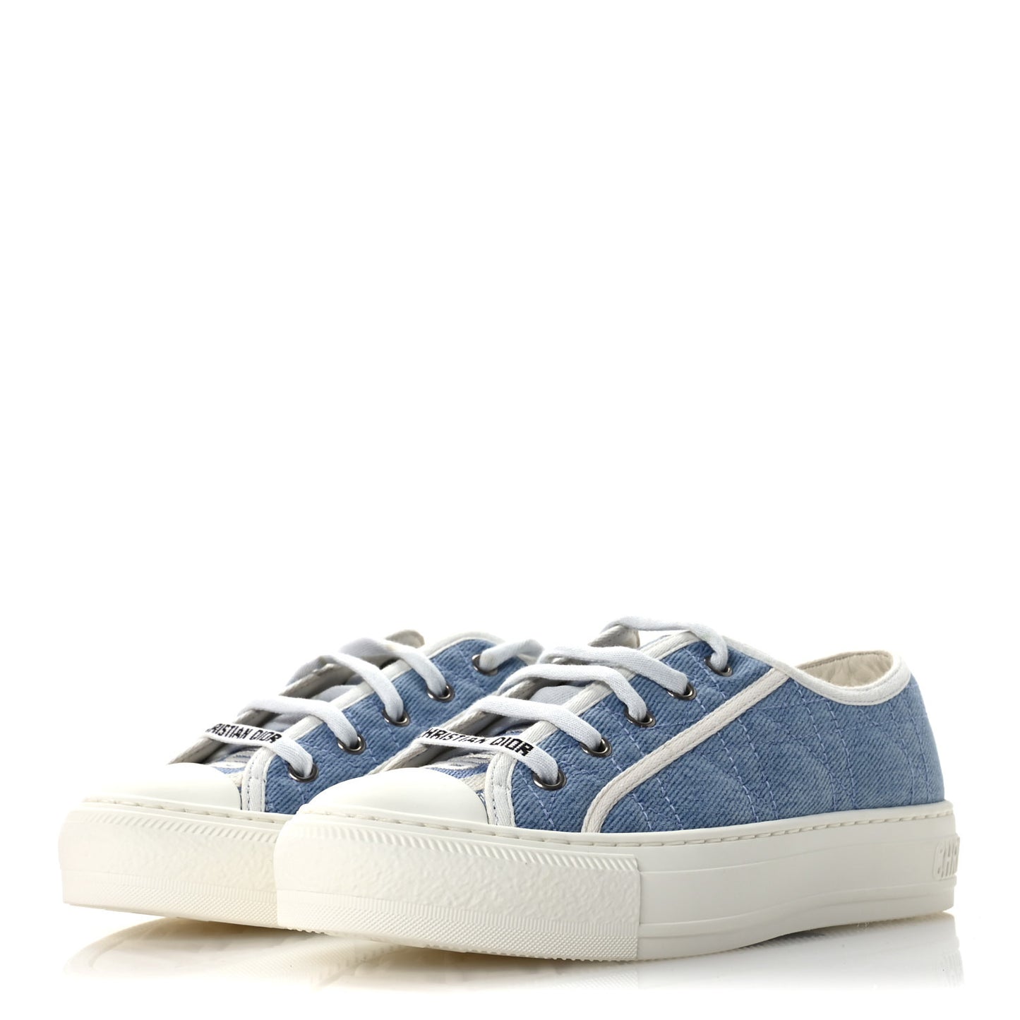 Denim Cannage Walk'N'Dior Low Top Sneakers 36 Dynamic Blue