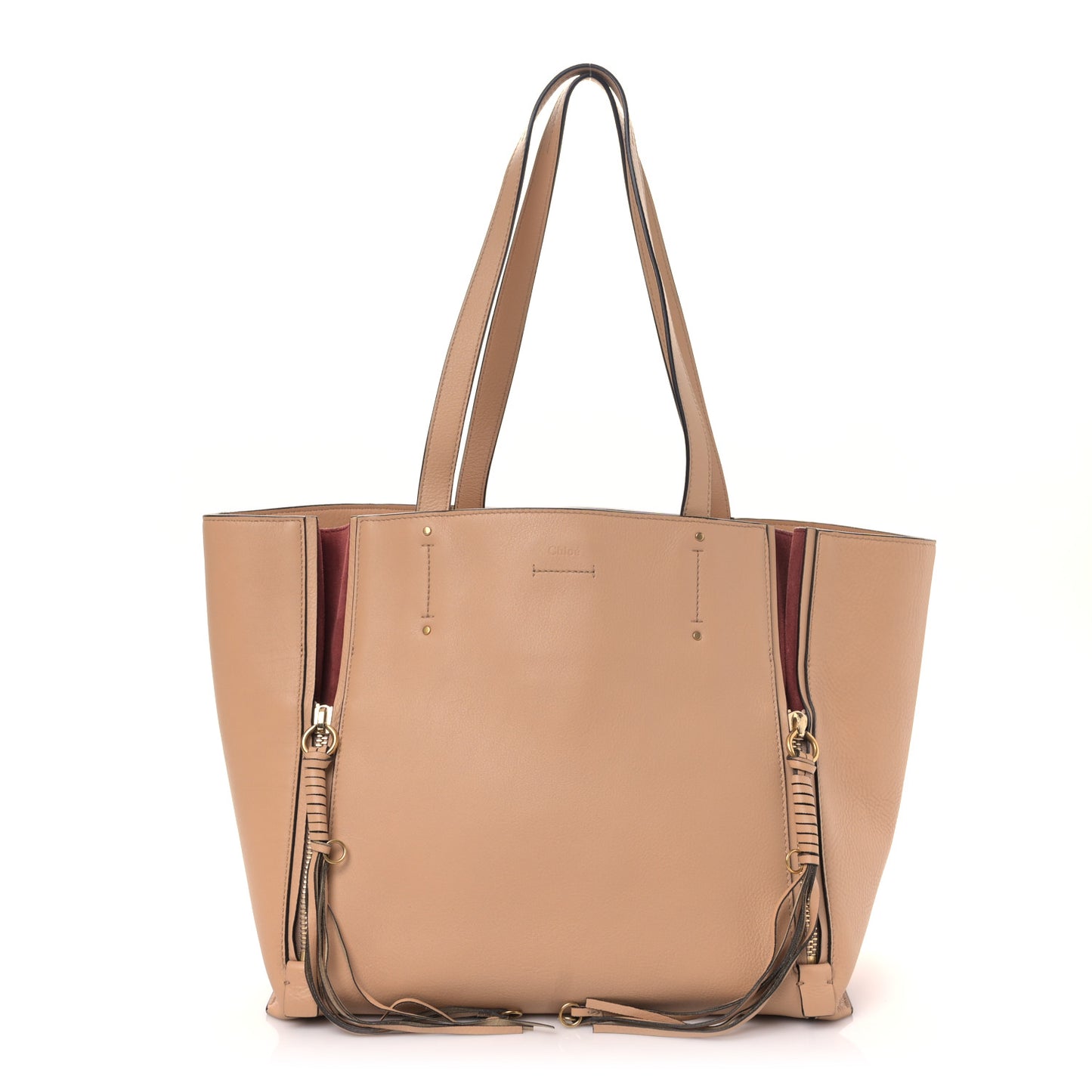 Smooth Calfskin Medium Milo Shopping Tote Beige