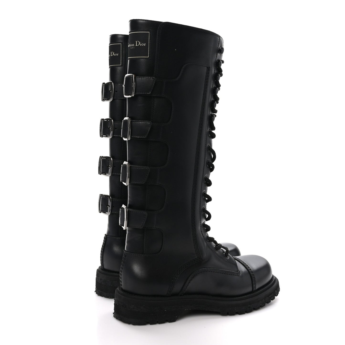 Matte Calfskin Diorebel High Boots 39 Black