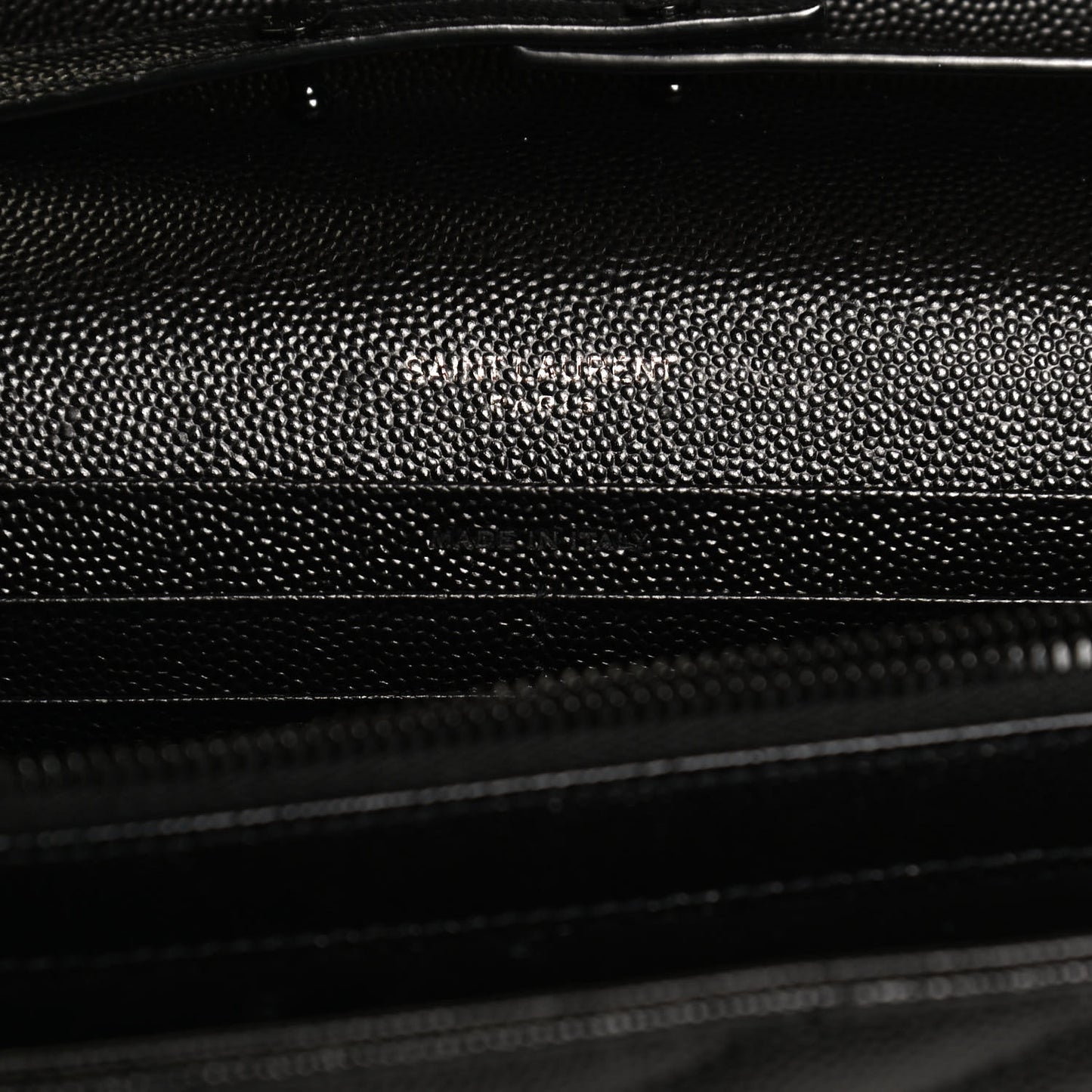 Grain De Poudre Matelasse Chevron Monogram Chain Wallet Black