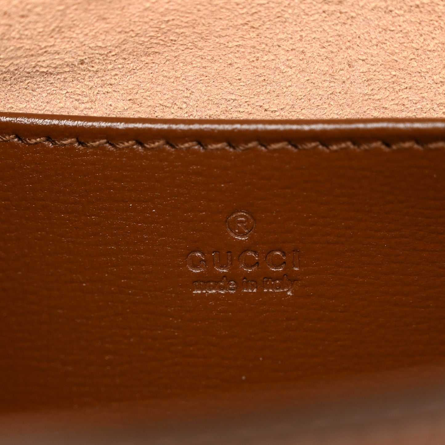 GG Supreme Monogram Azalea Calfskin Horsebit 1955 Mini Bag Beige Ebony Brown Sugar
