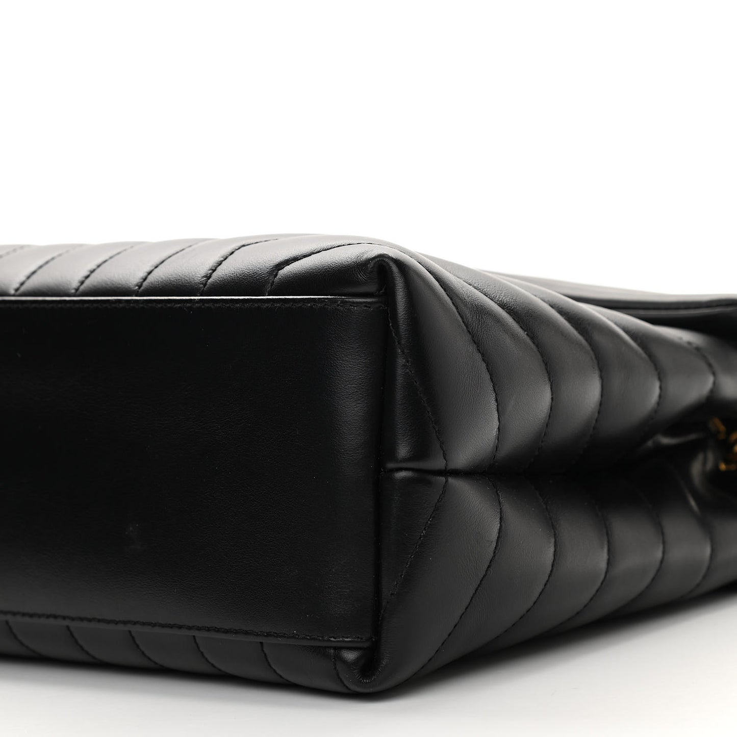 Calfskin Y Quilted Monogram Medium Loulou Chain Satchel Black