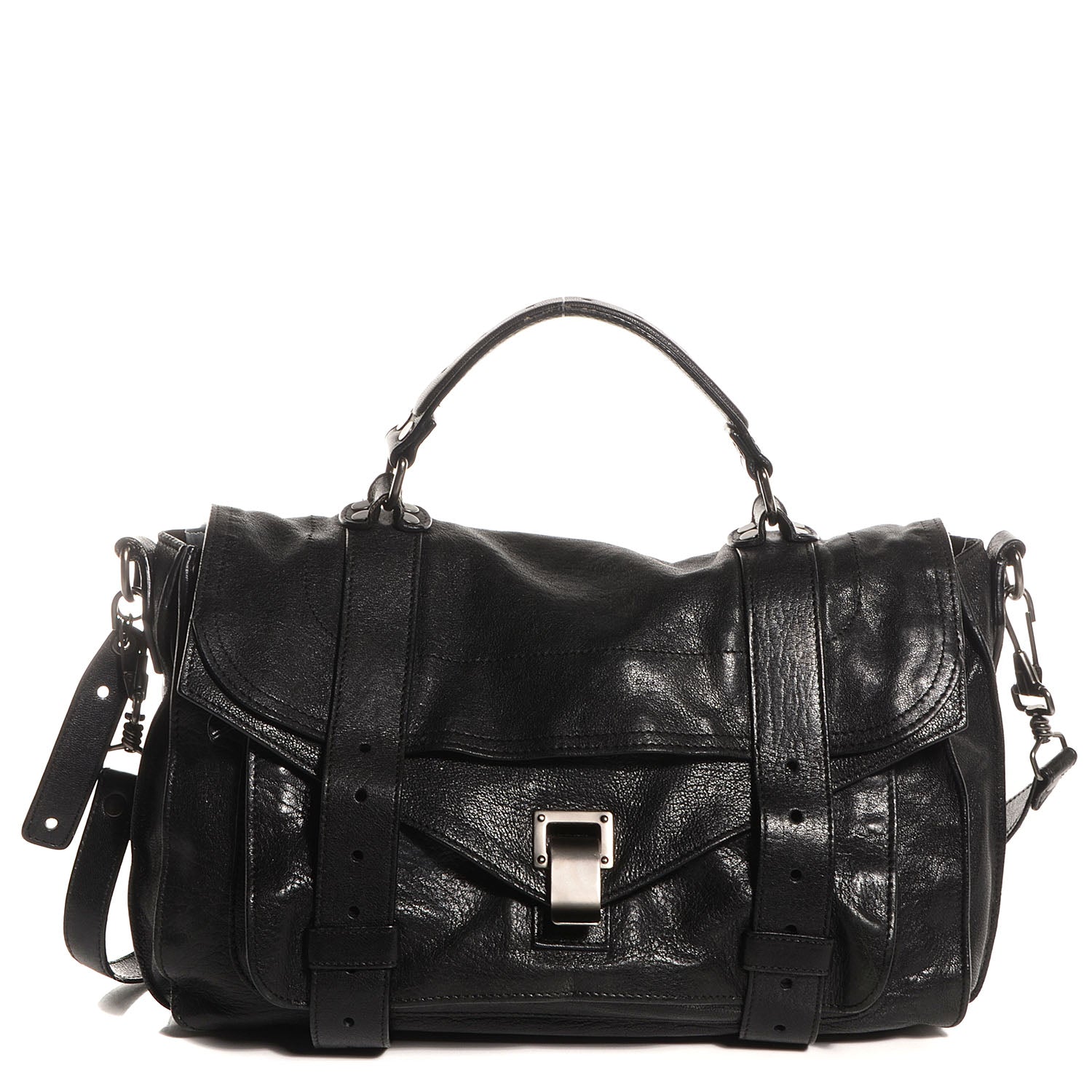 Proenza Schouler Lambskin PS1 Medium Satchel Black 1 of 12