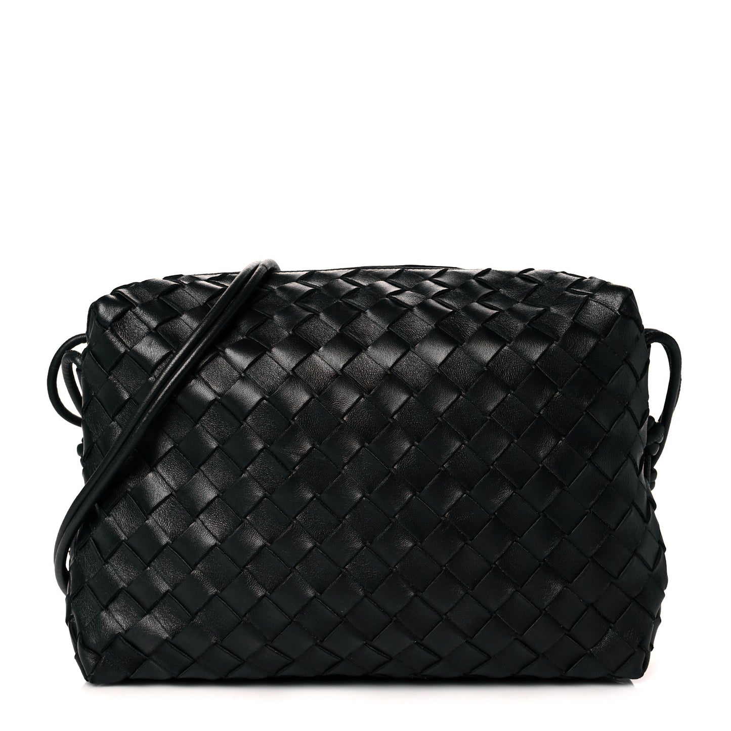 Nappa Intrecciato Medium Loop Camera Bag Black