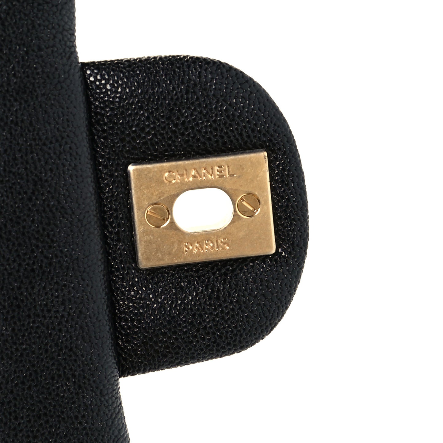 Caviar Quilted Mini Top Handle Rectangular Flap Black