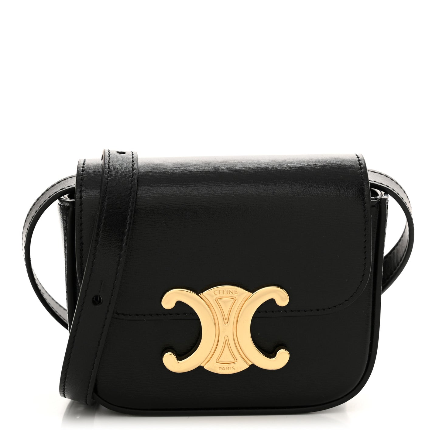 Shiny Calfskin Mini Claude Black