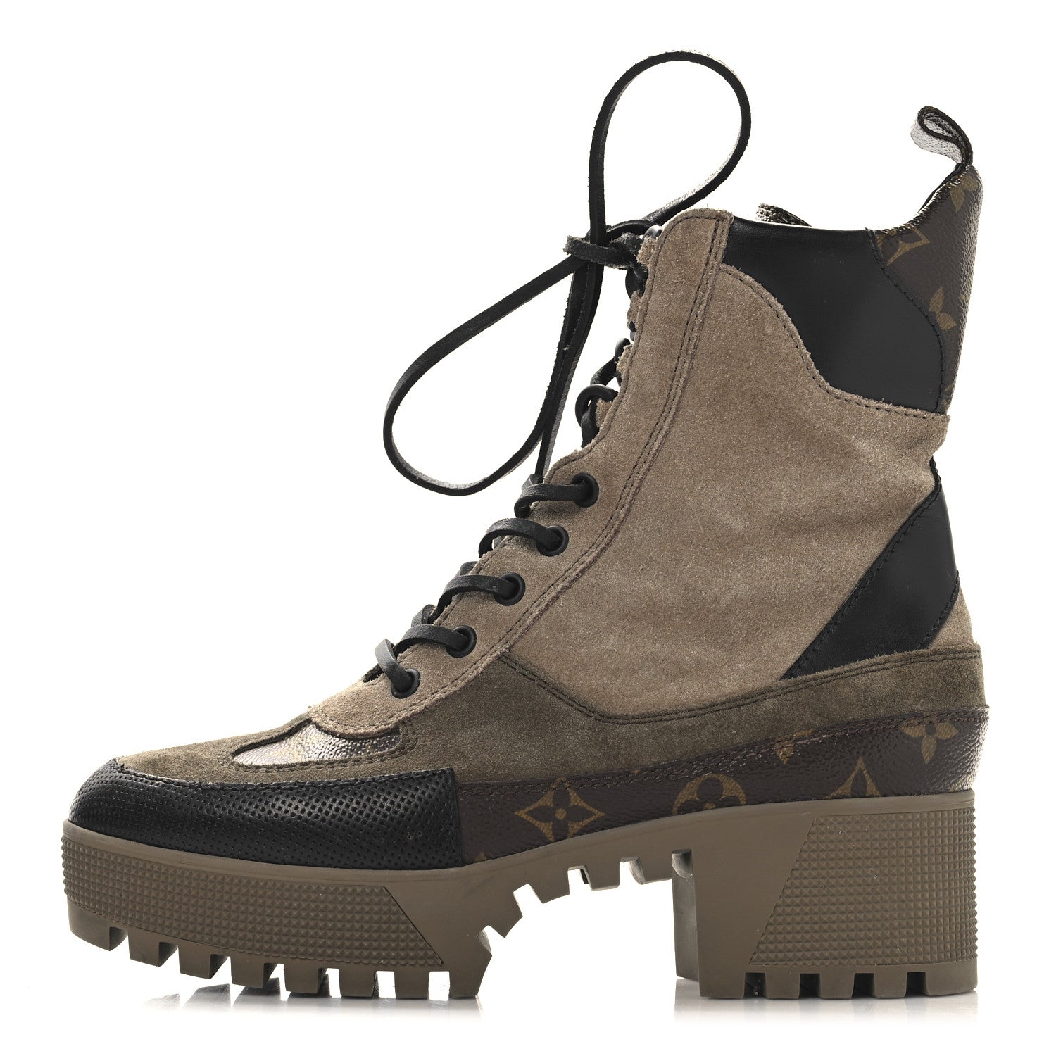 Louis Vuitton Suede Calfskin Monogram Laureate Platform Desert