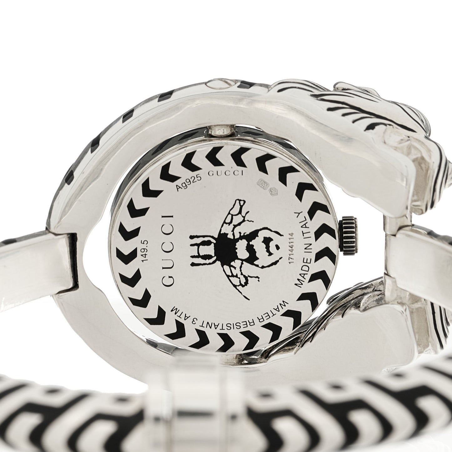 Sterling Silver Black Mother of Pearl 23mm Dionysus Quartz Watch