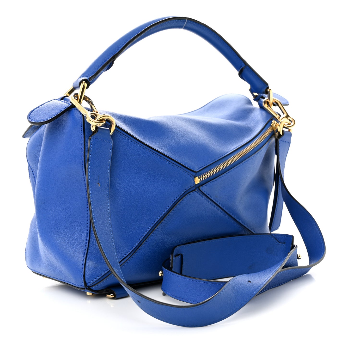 Calfskin Medium Puzzle Bag Marine