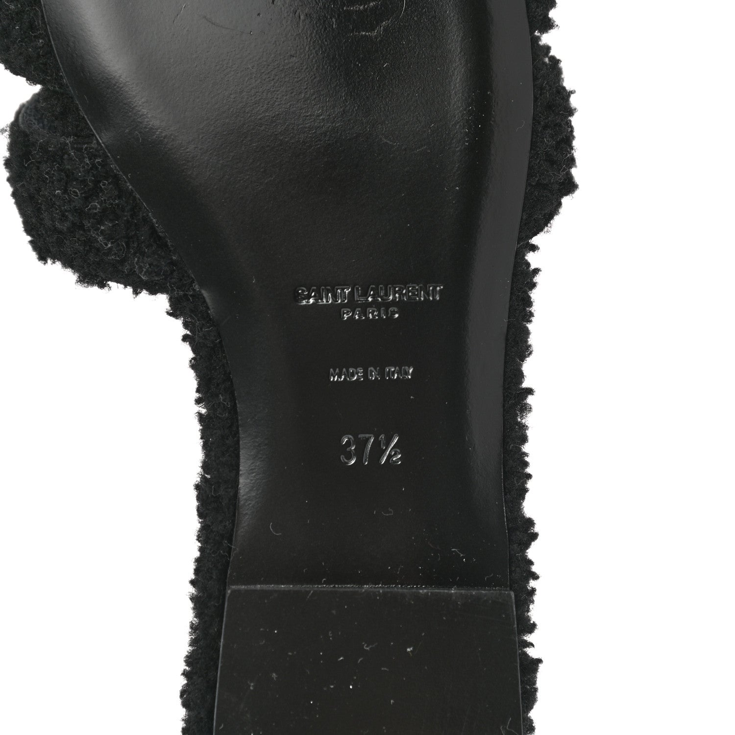 Saint Laurent Shearling Tribute Flat Mules 37.5 black 6 of 8