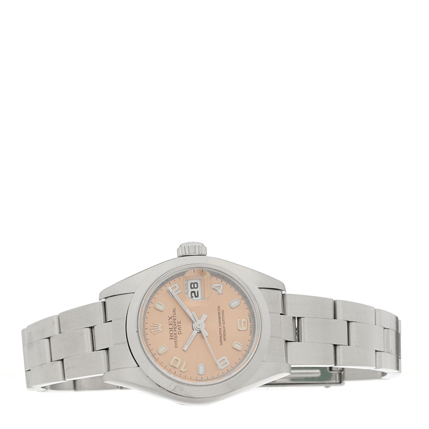 Stainless Steel 26mm Oyster Perpetual Date Watch Pink 79160