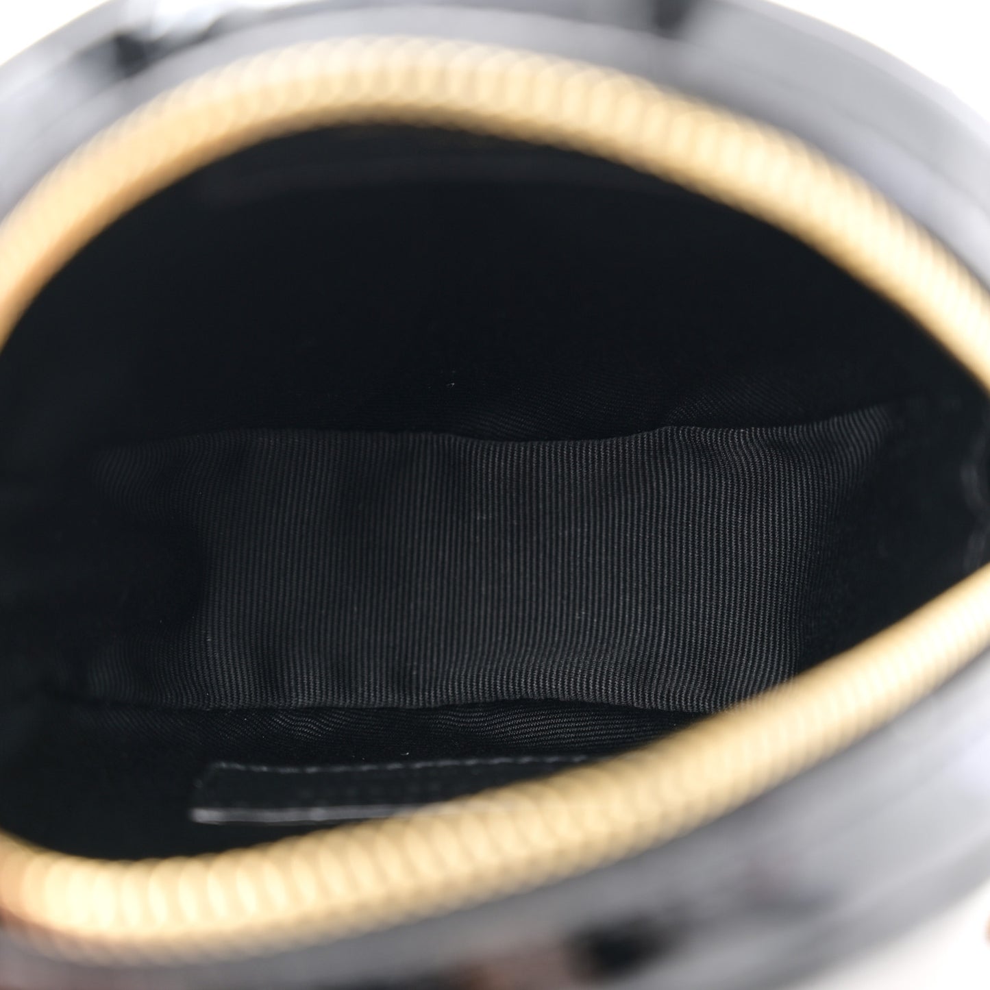 Patent Crocodile Embossed Round Belt Bag Black