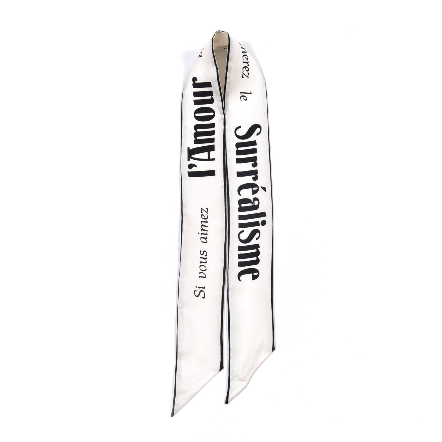 Silk Surrealisme Amour Mitzah Scarf White Black