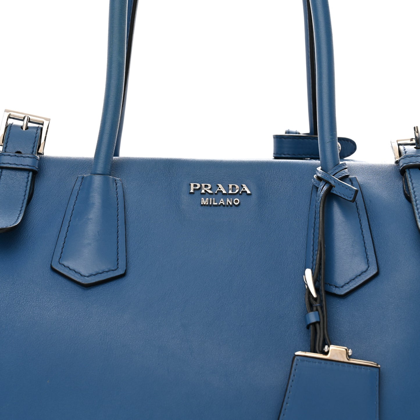 City Calf Buckle Tote Cobalto