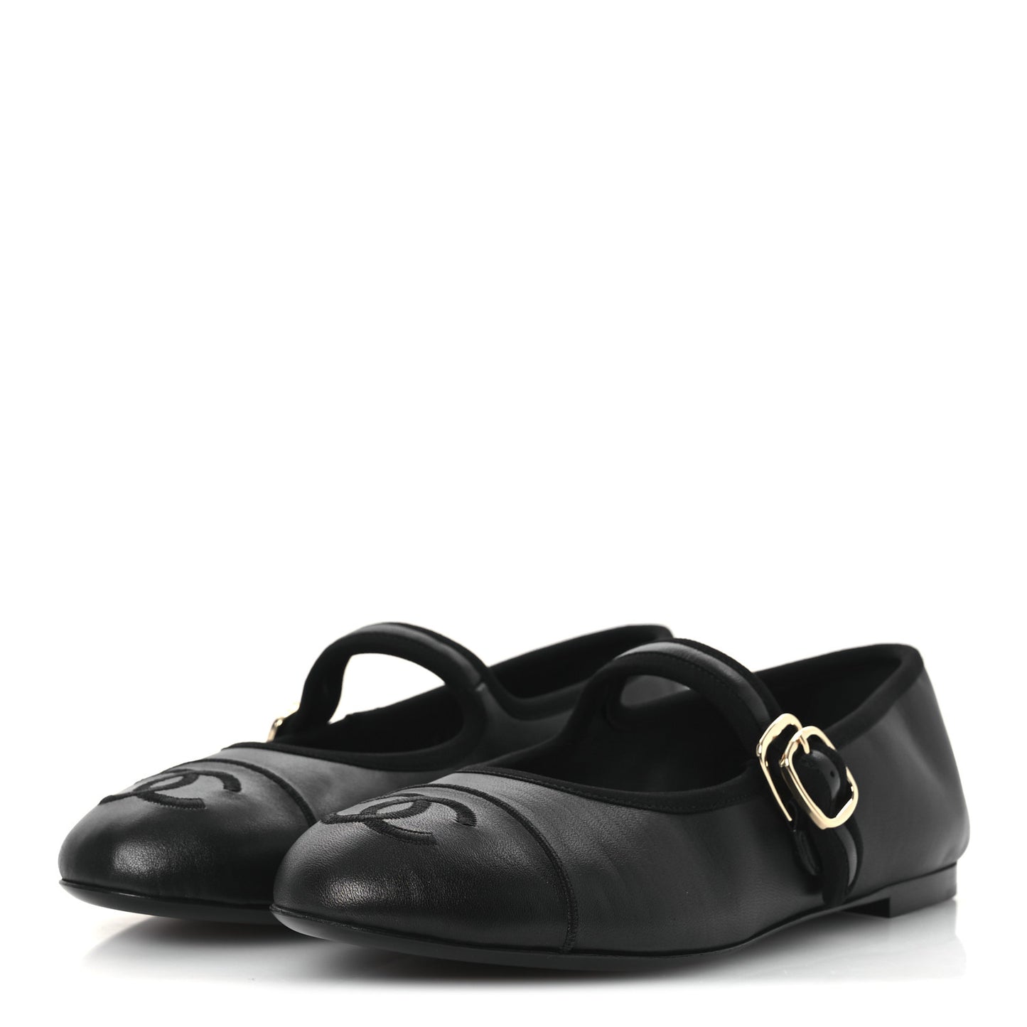 Lambskin Mary Jane Flats 37.5 Black