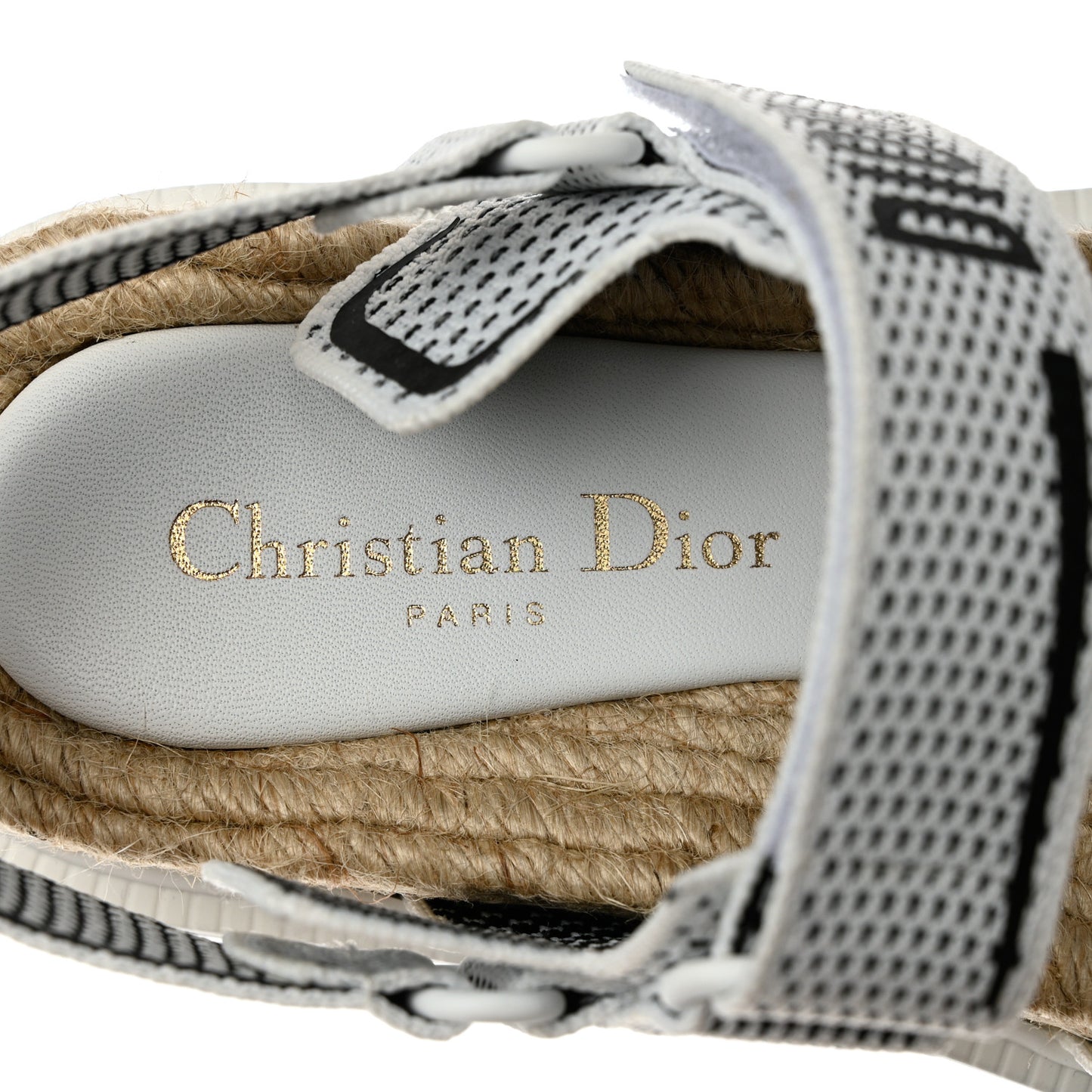 Technical Knit Jute Dioract 10mm Sandals 36 White Black