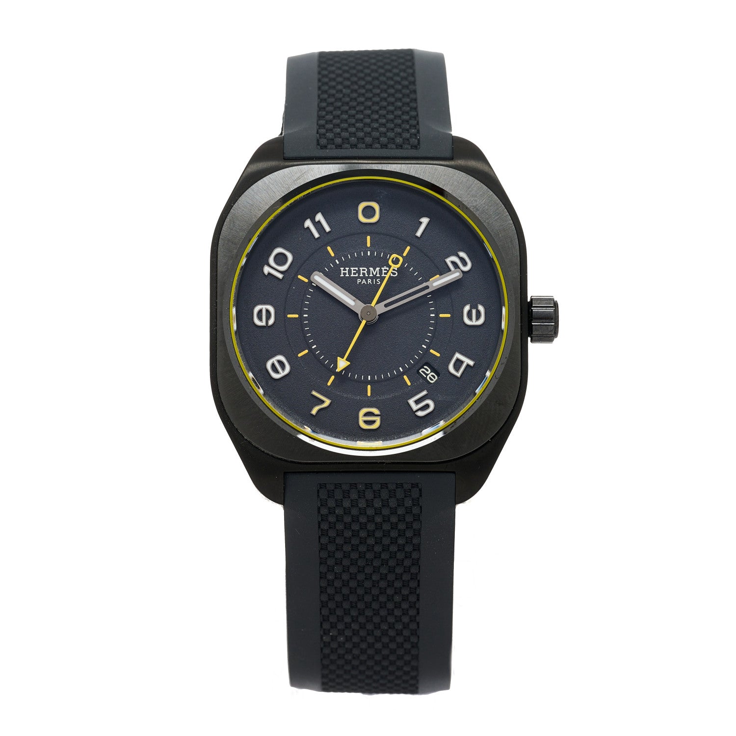 Hermes DLC Coated Titanium Rubber 39mm H08 Automatic Watch Noir 1 of 5