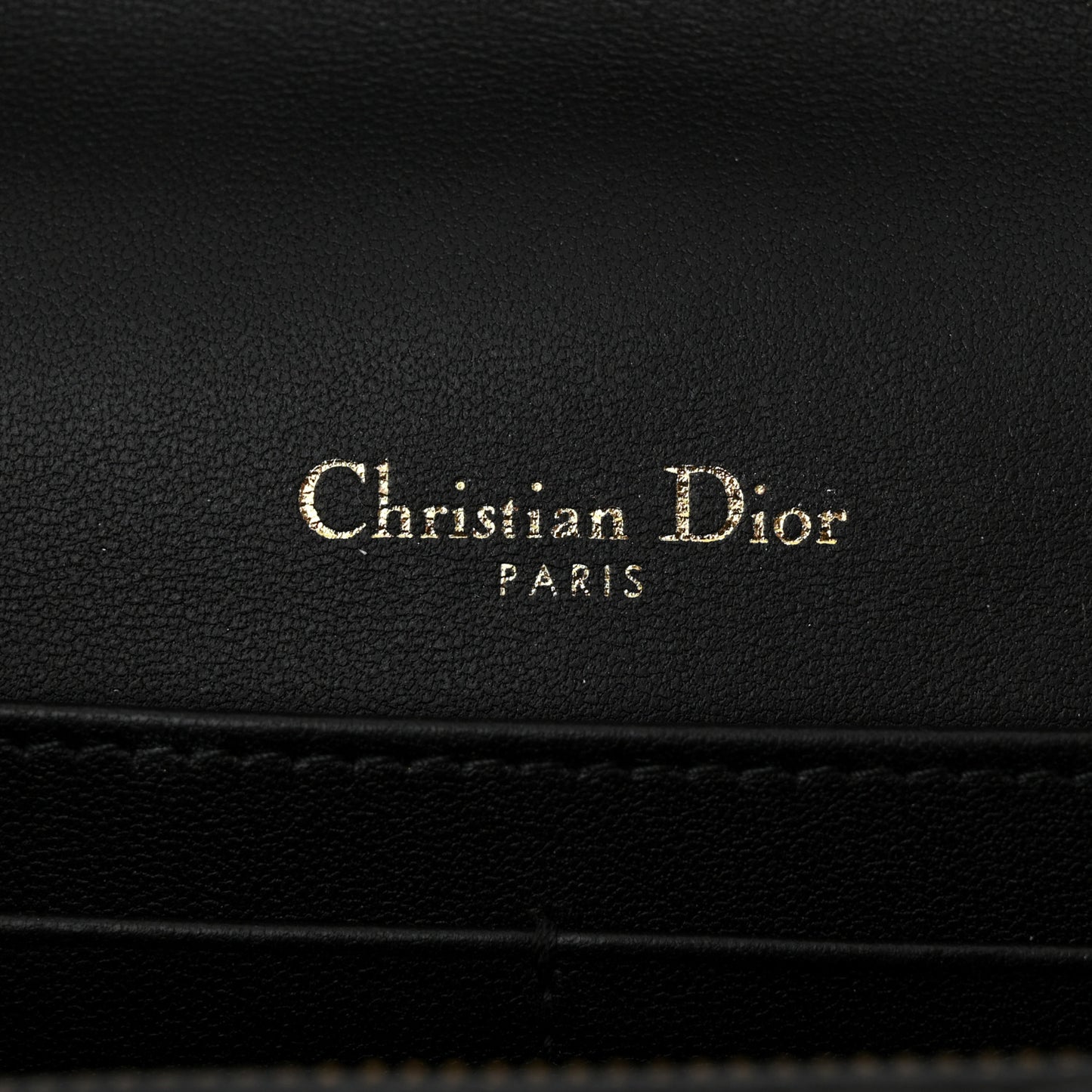 Lambskin Cannage Miss Dior Chain Pouch Black