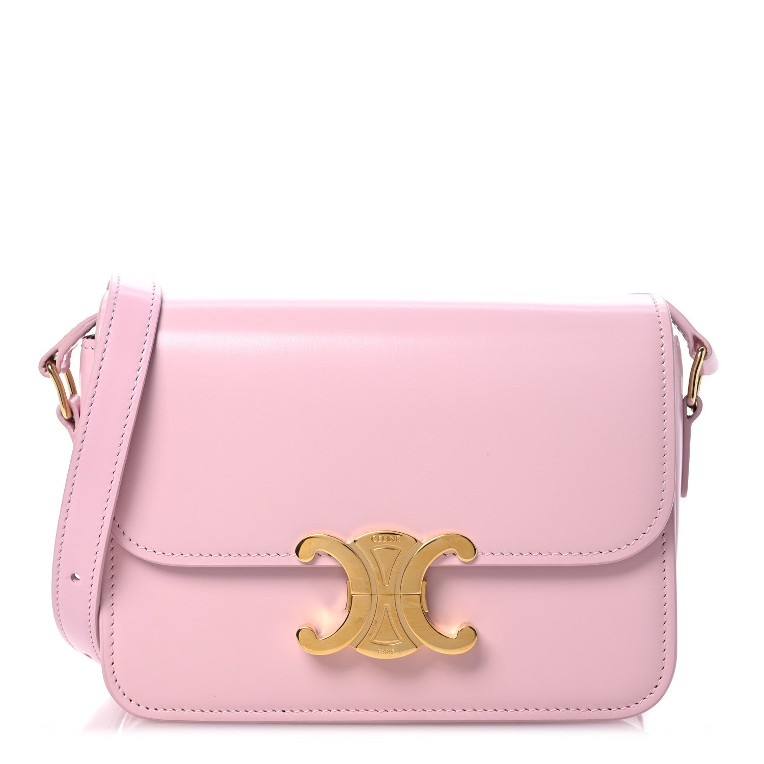 Celine Shiny Calfskin Teen Triomphe Pastel Pink 1 of 10