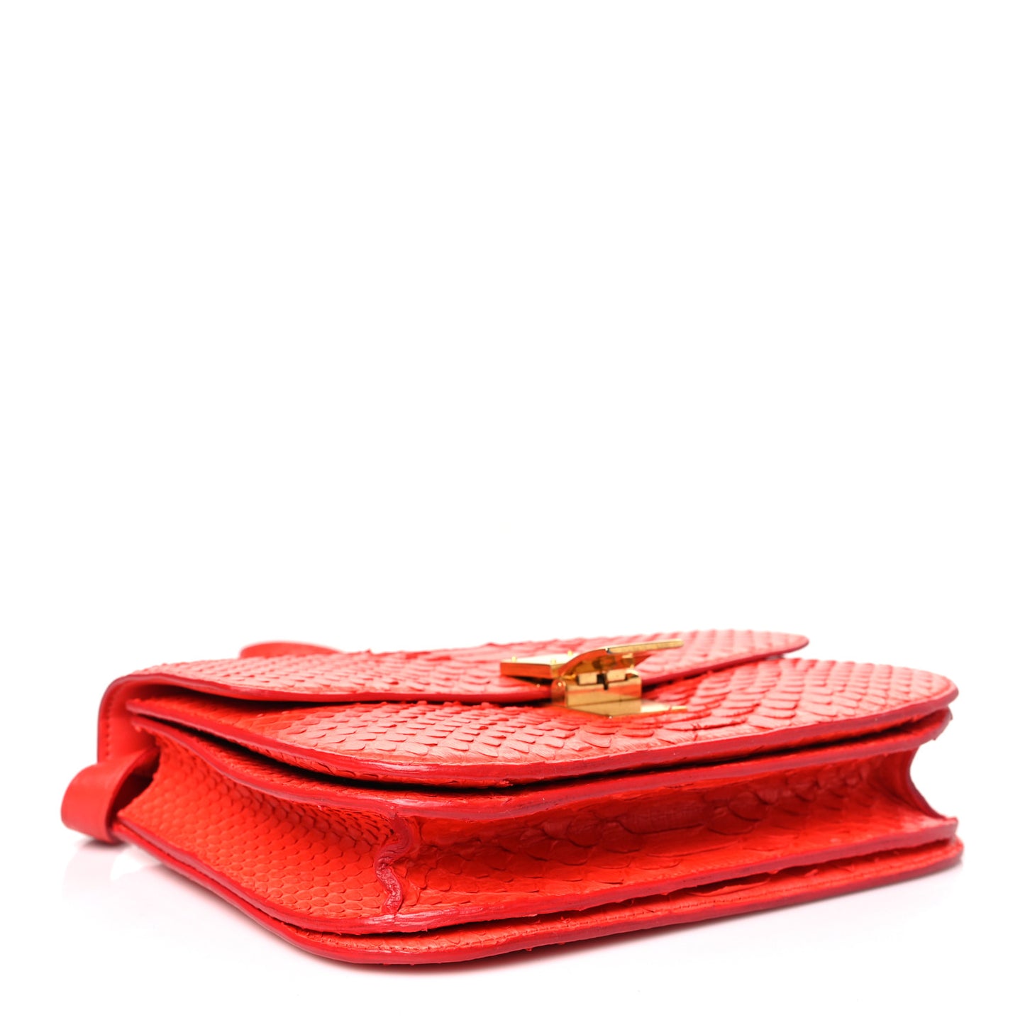 Snakeskin Medium Classic Box Flap Orange