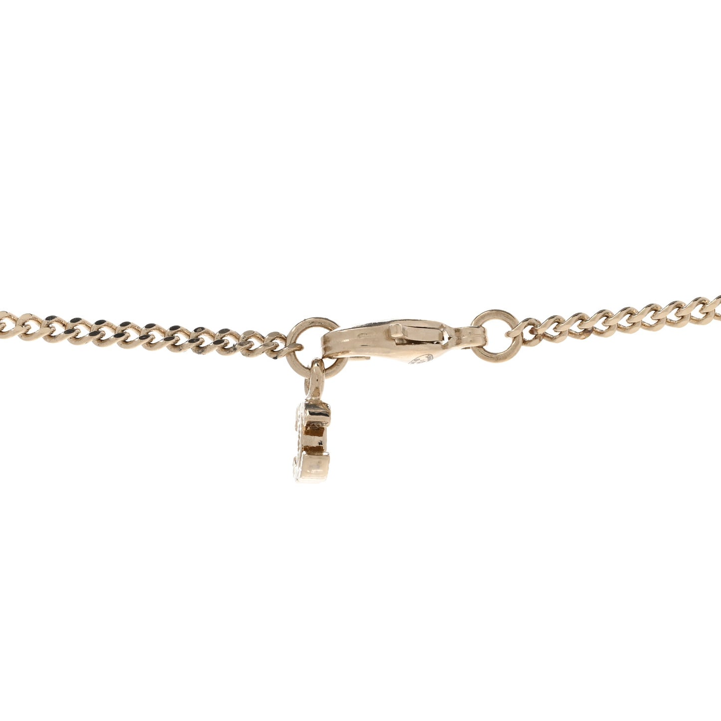 Resin Pearl Striped CC Drop Necklace Blue Gold