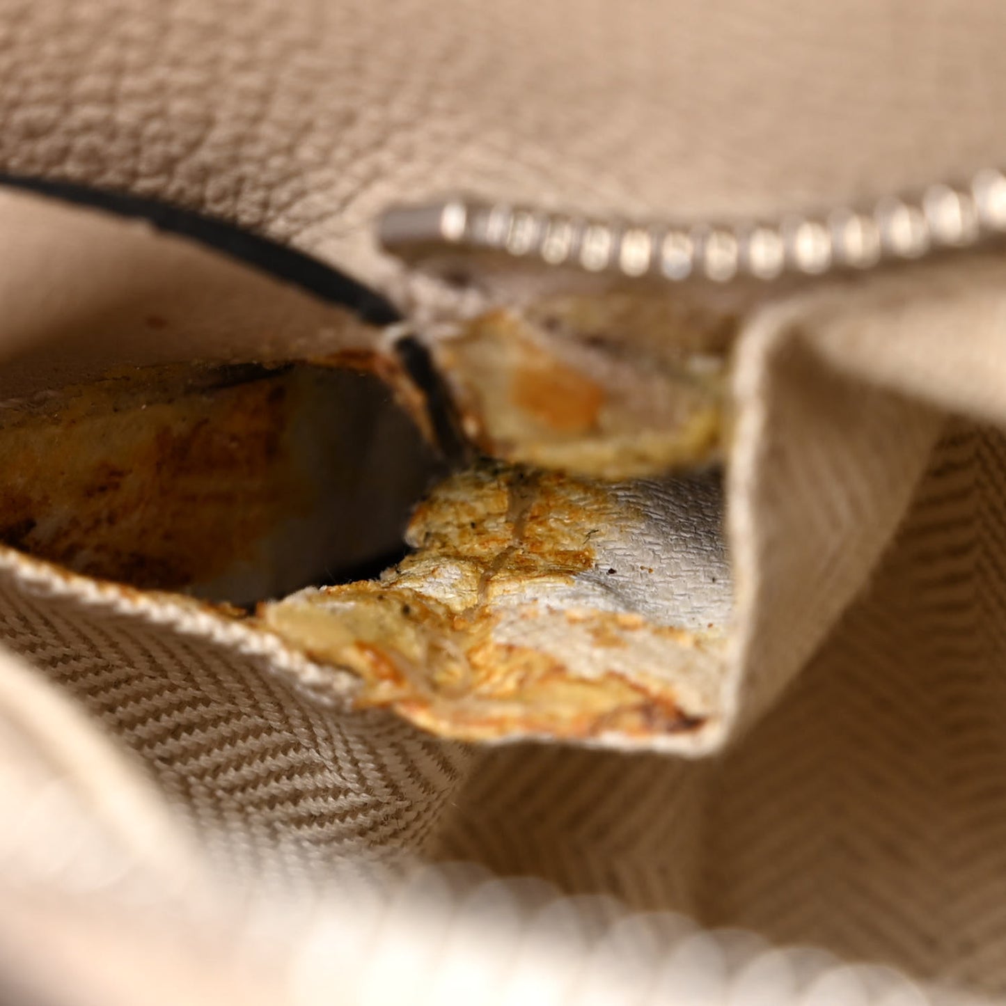 Grained Calfskin Small Puzzle Bag Sand