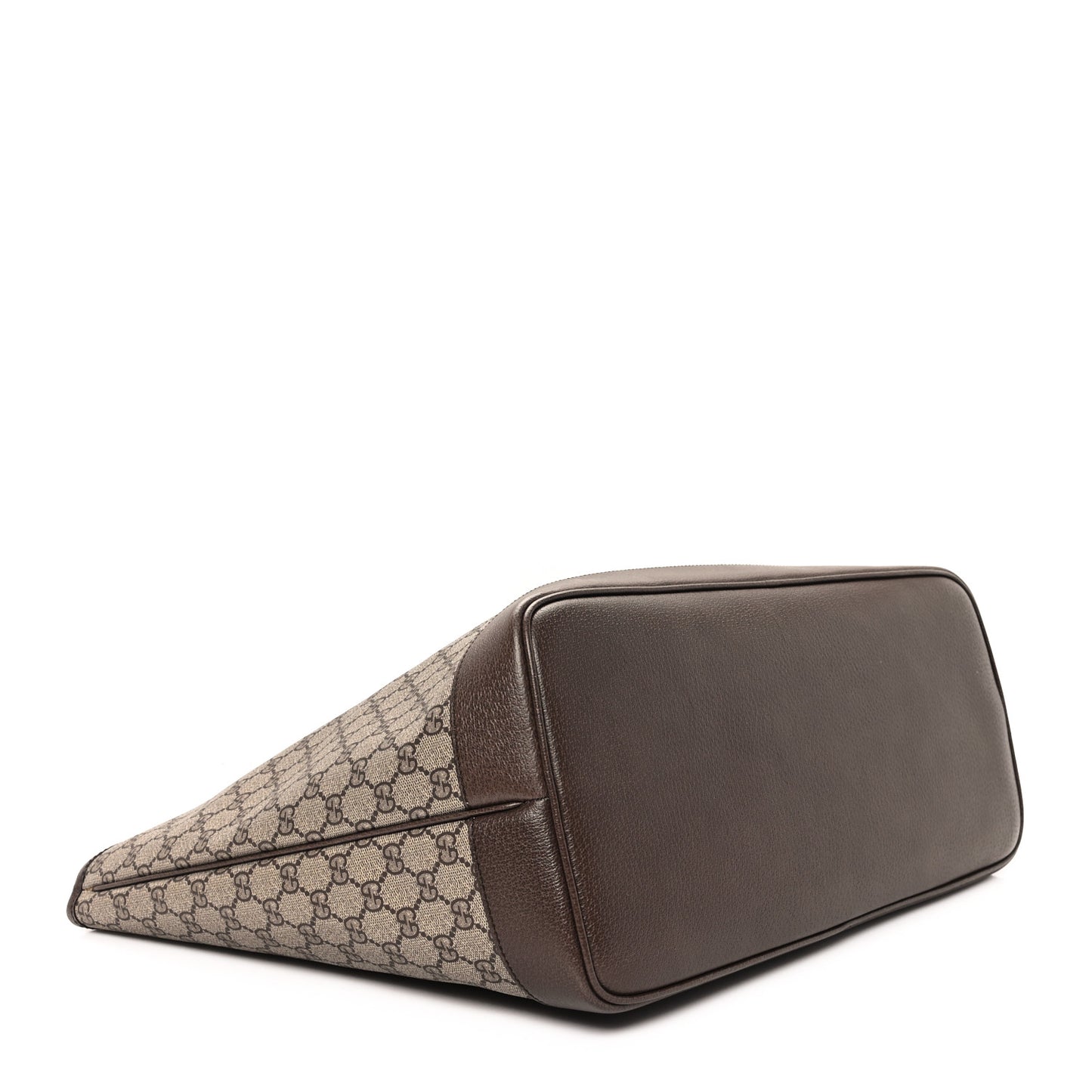 GG Supreme Monogram Textured Dollar Calfskin Web Large Ophidia Tote Beige Ebony New Acero