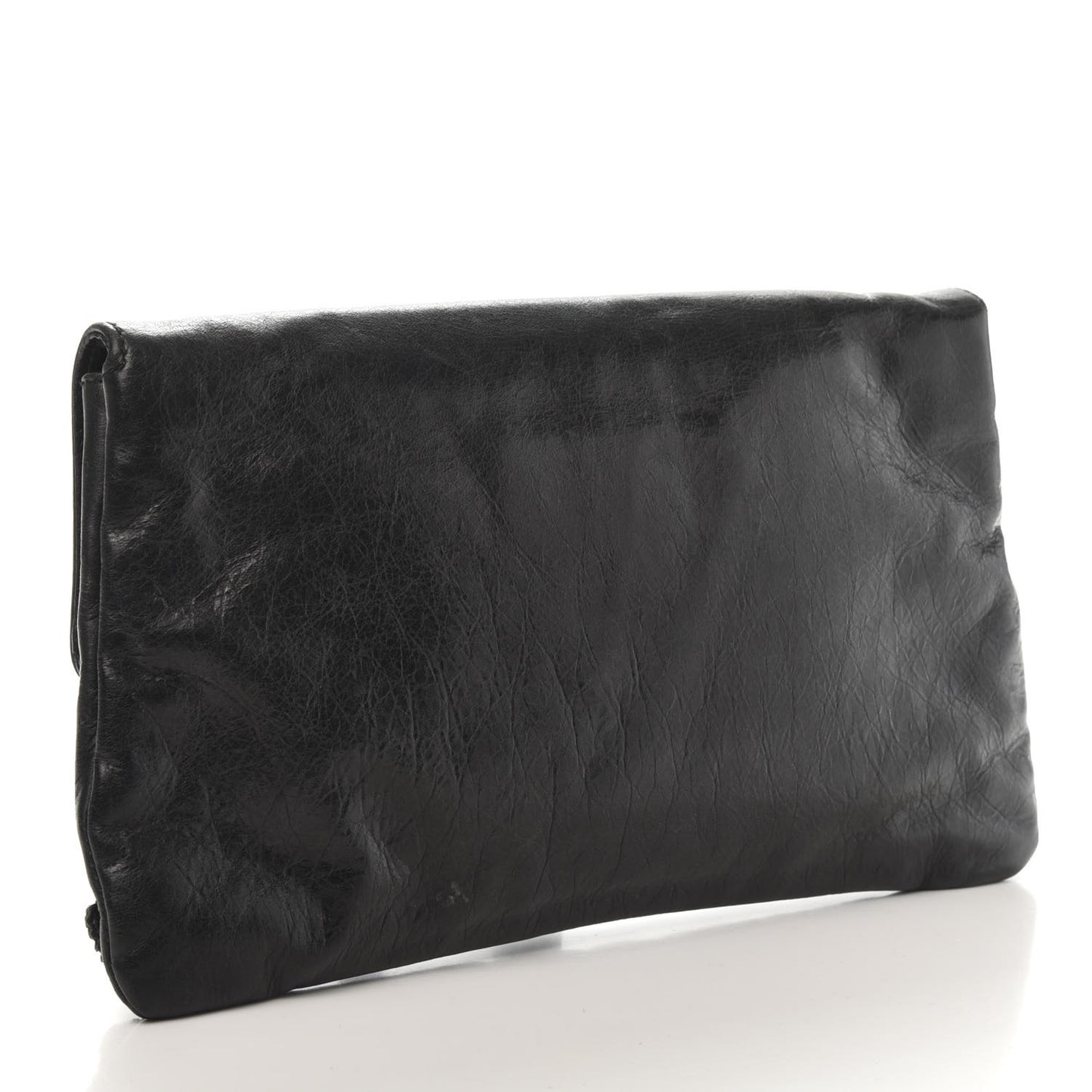 Agneau Giant Brogues Hardware Envelope Clutch Black