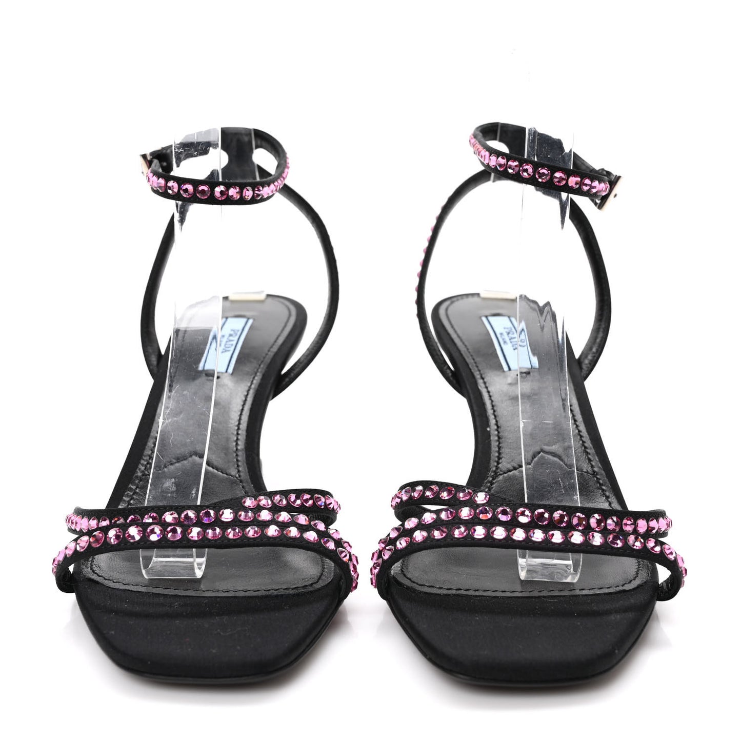 Suede Crystal Ankle Strap 65mm Sandals 40 Rosa