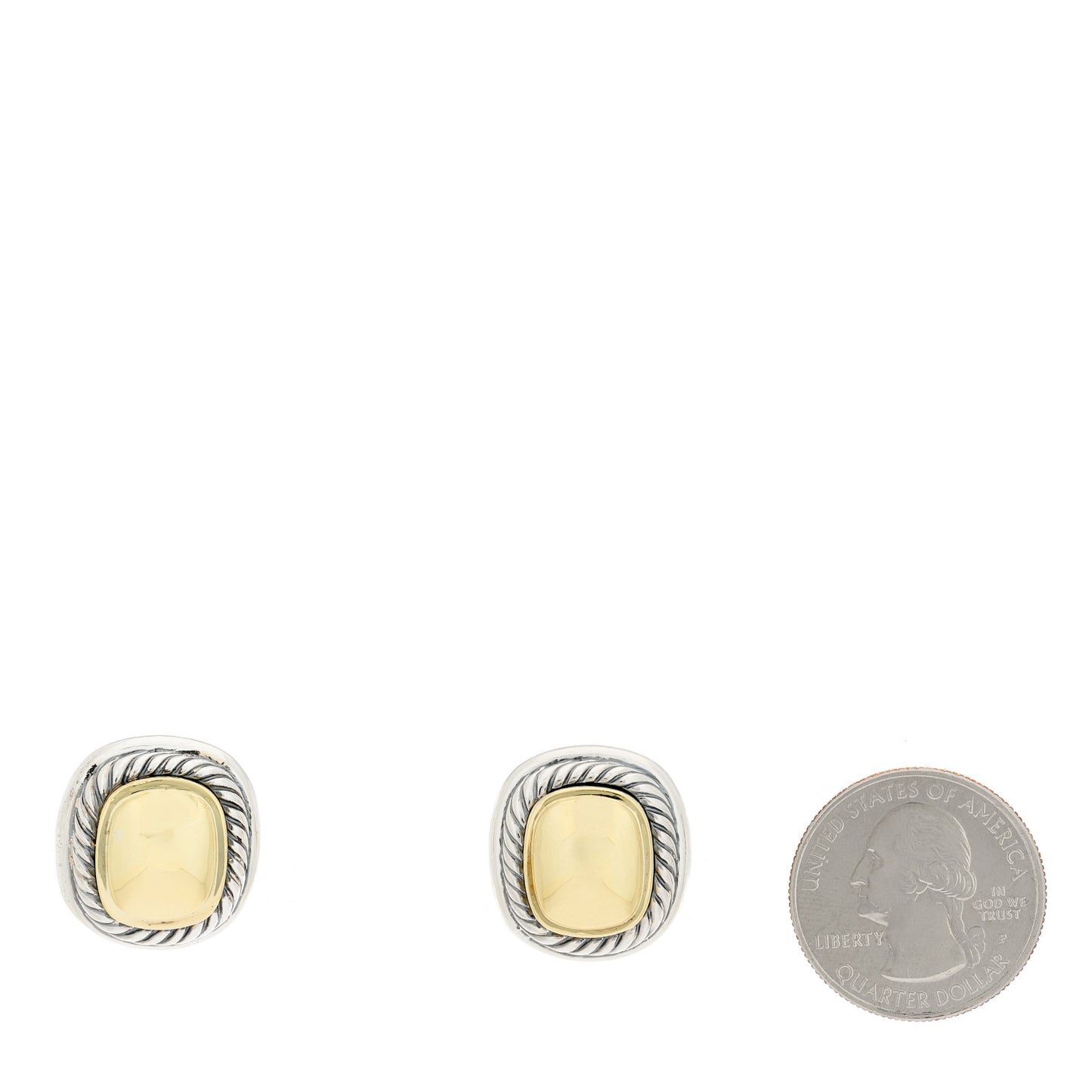 Sterling Silver 14K Yellow Gold 11mm Albion Earrings