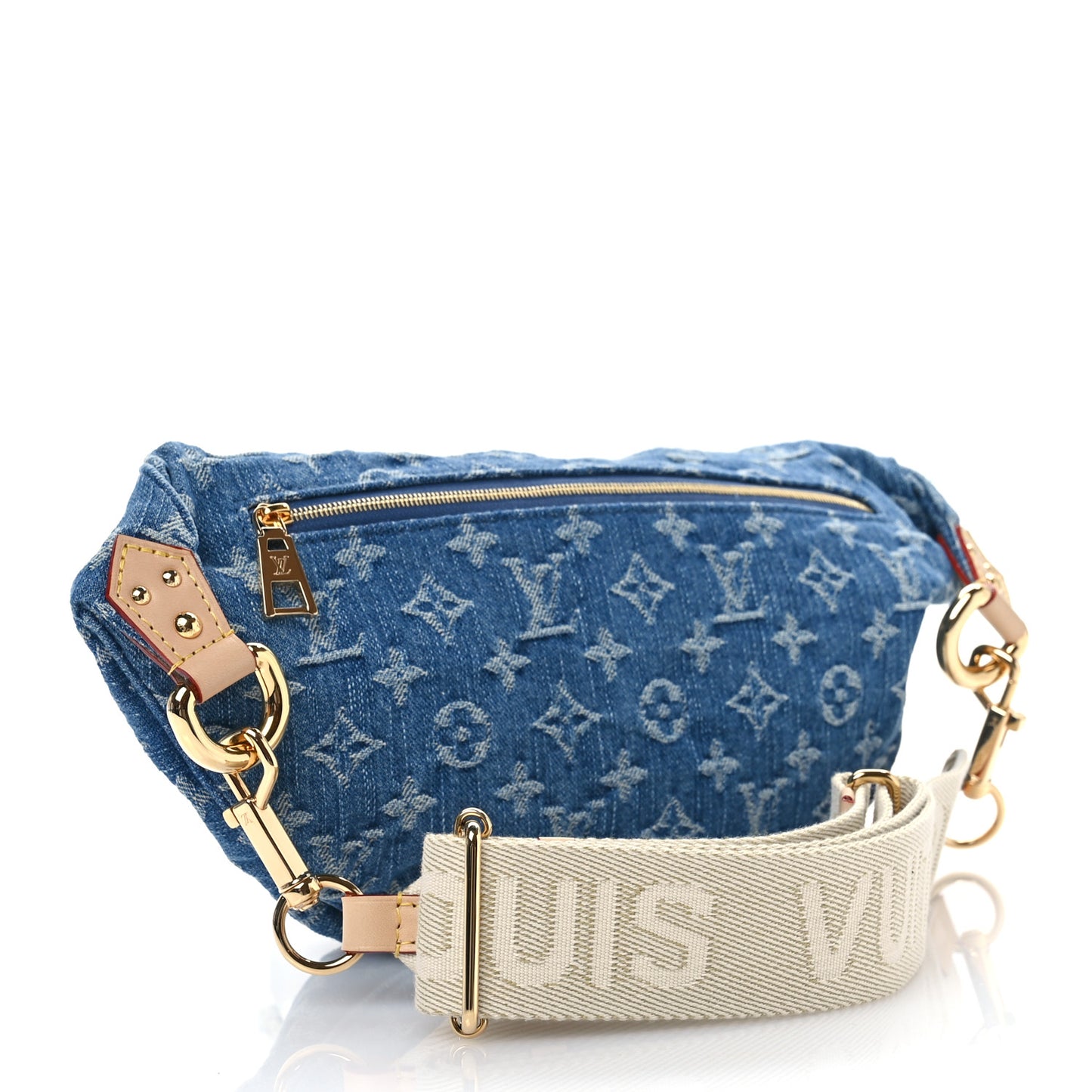 Monogram Denim High Rise Bumbag Blue