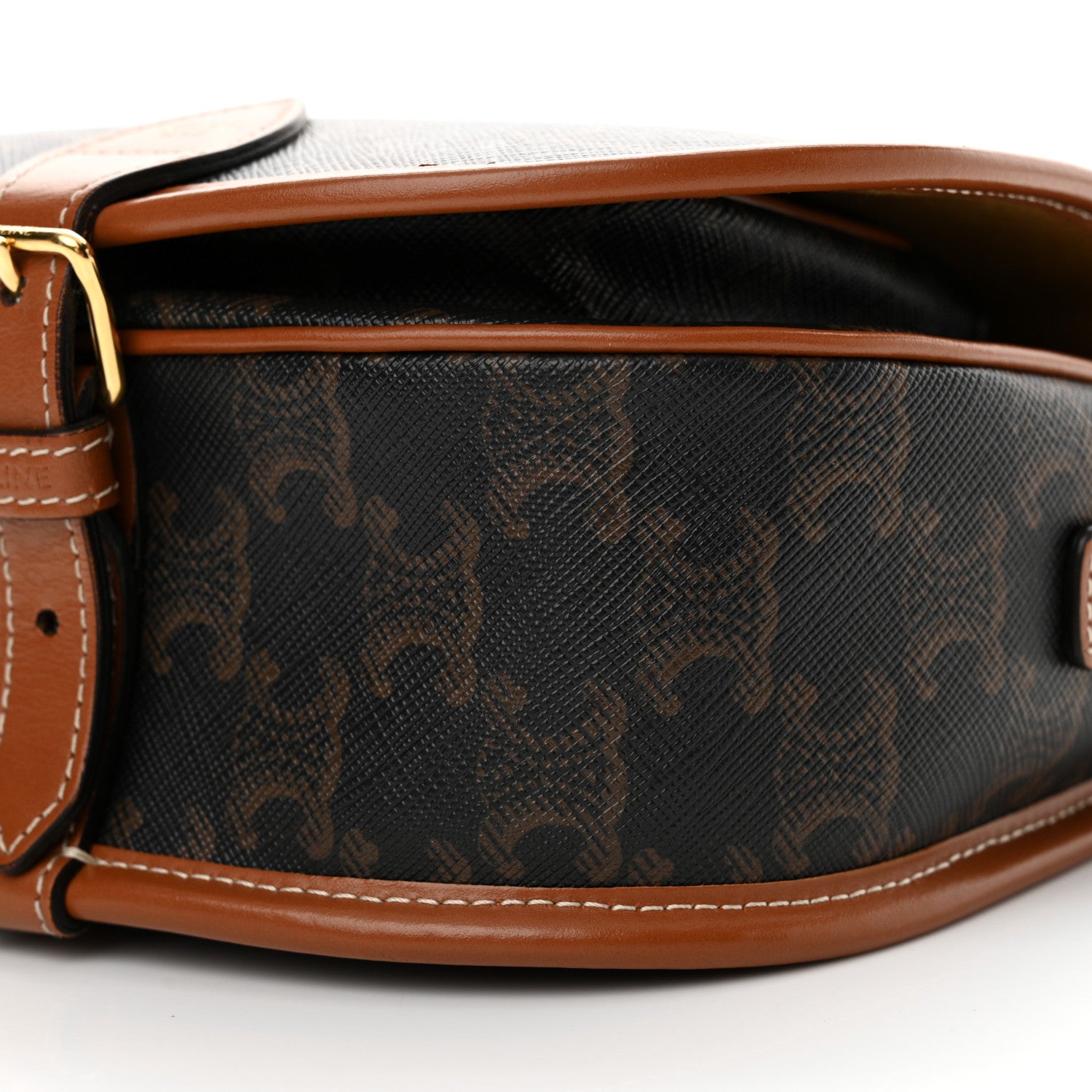 Celine Triomphe Canvas Medium Folco Bag Tan 9 of 15