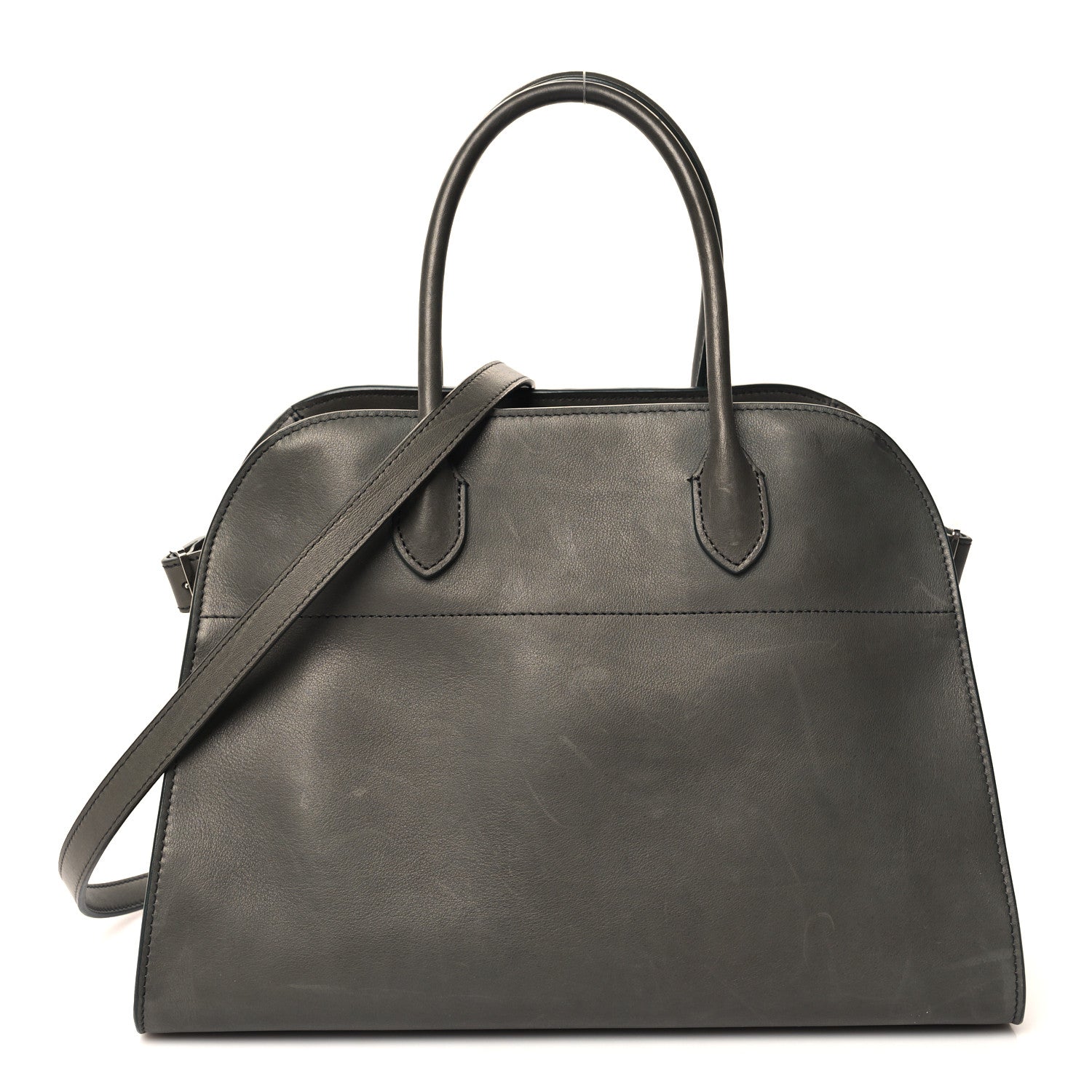 小物 The Row The Row Polished Saddle Calfskin Soft Margaux 12 Koala Grey