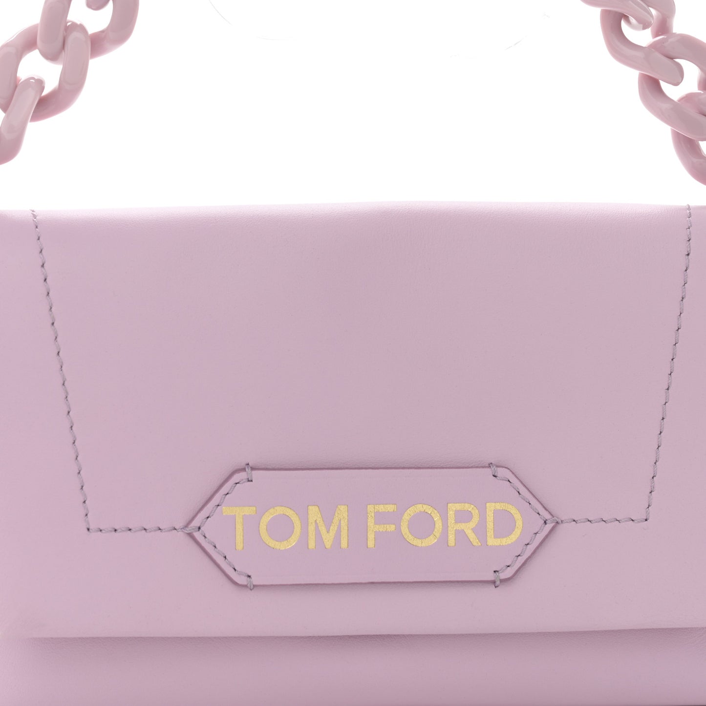 Shiny Calfskin Mini Label Chain Shoulder Bag Lilac