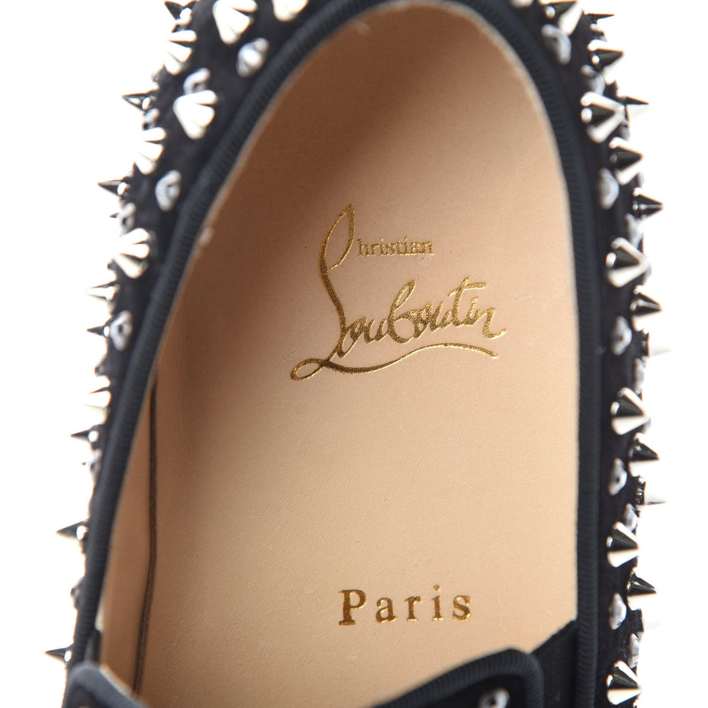 Veau Velours Studded Womens Slip On Sneakers 38 Black