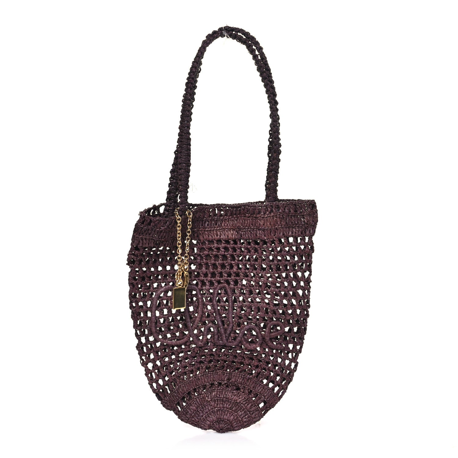 Chloe Raffia Small Summer Banana Tote Kohl Brown 1813618