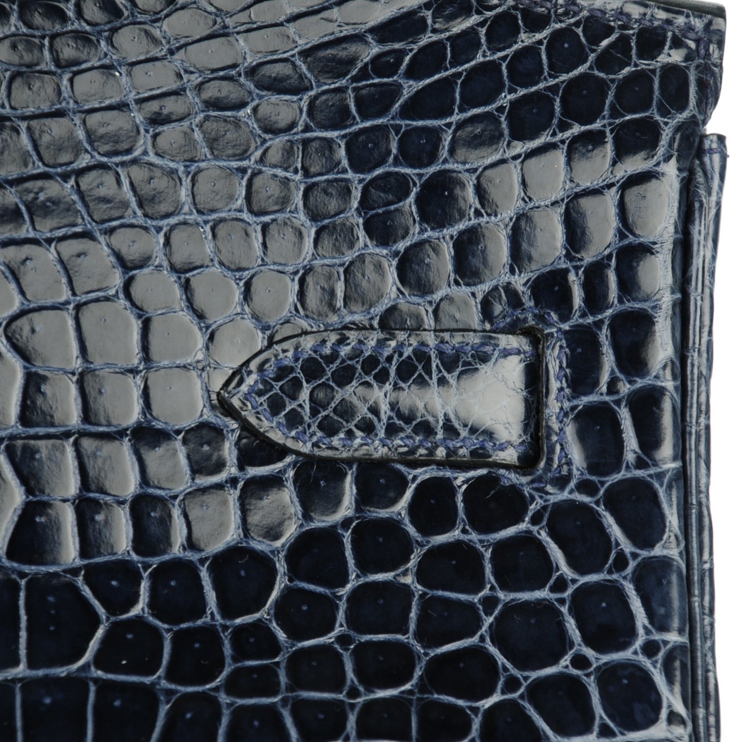 Shiny Porosus Crocodile Birkin 35 Bleu Abysse
