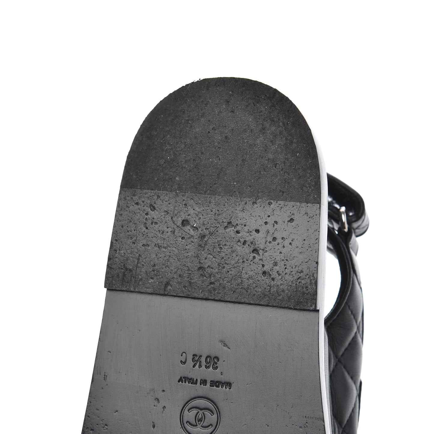 Lambskin Velcro Dad Sandals 36.5 Black